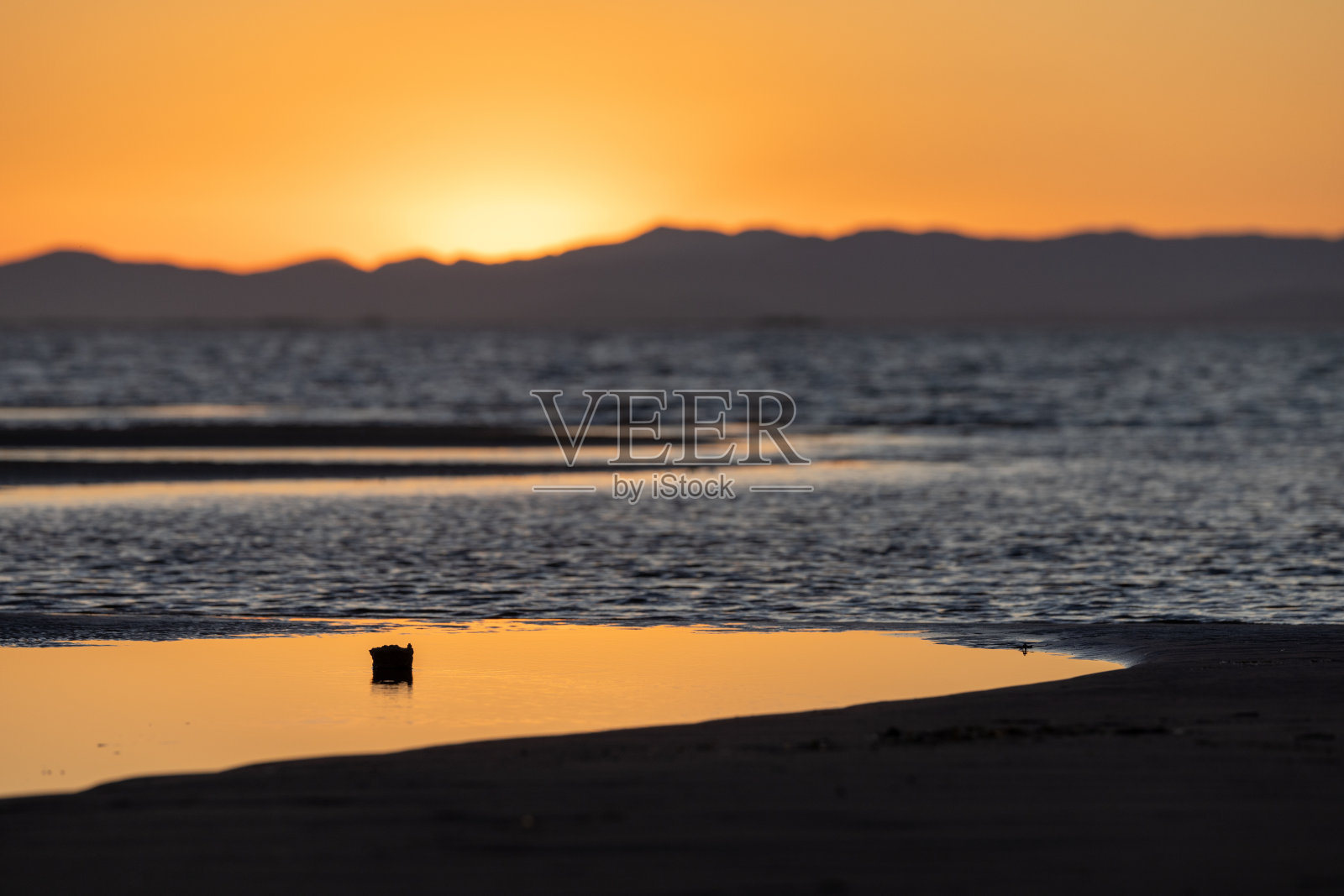 金色地平线:在海滩上拥抱日落照片摄影图片