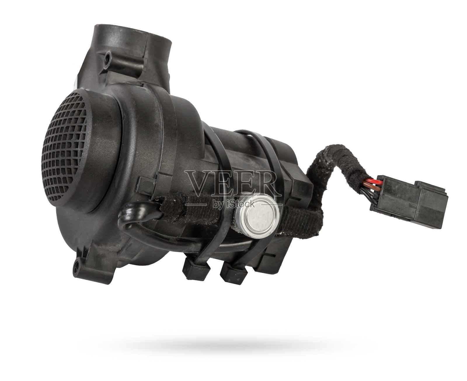 汽车电子设备舱用冷却风扇。车辆备件目录。照片摄影图片