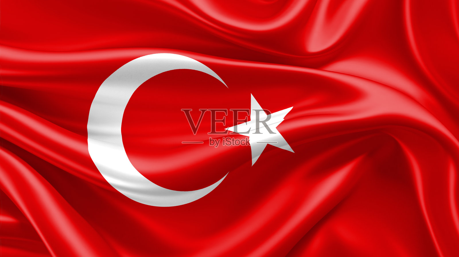 明亮和波浪形的土耳其国旗背景照片摄影图片