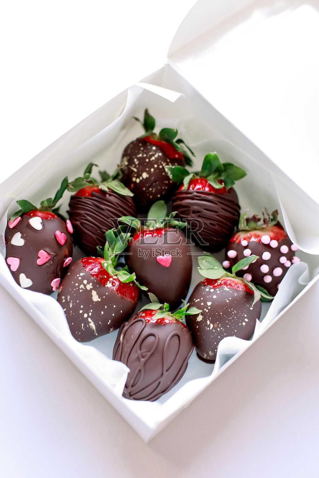 草莓的盒子照片摄影图片