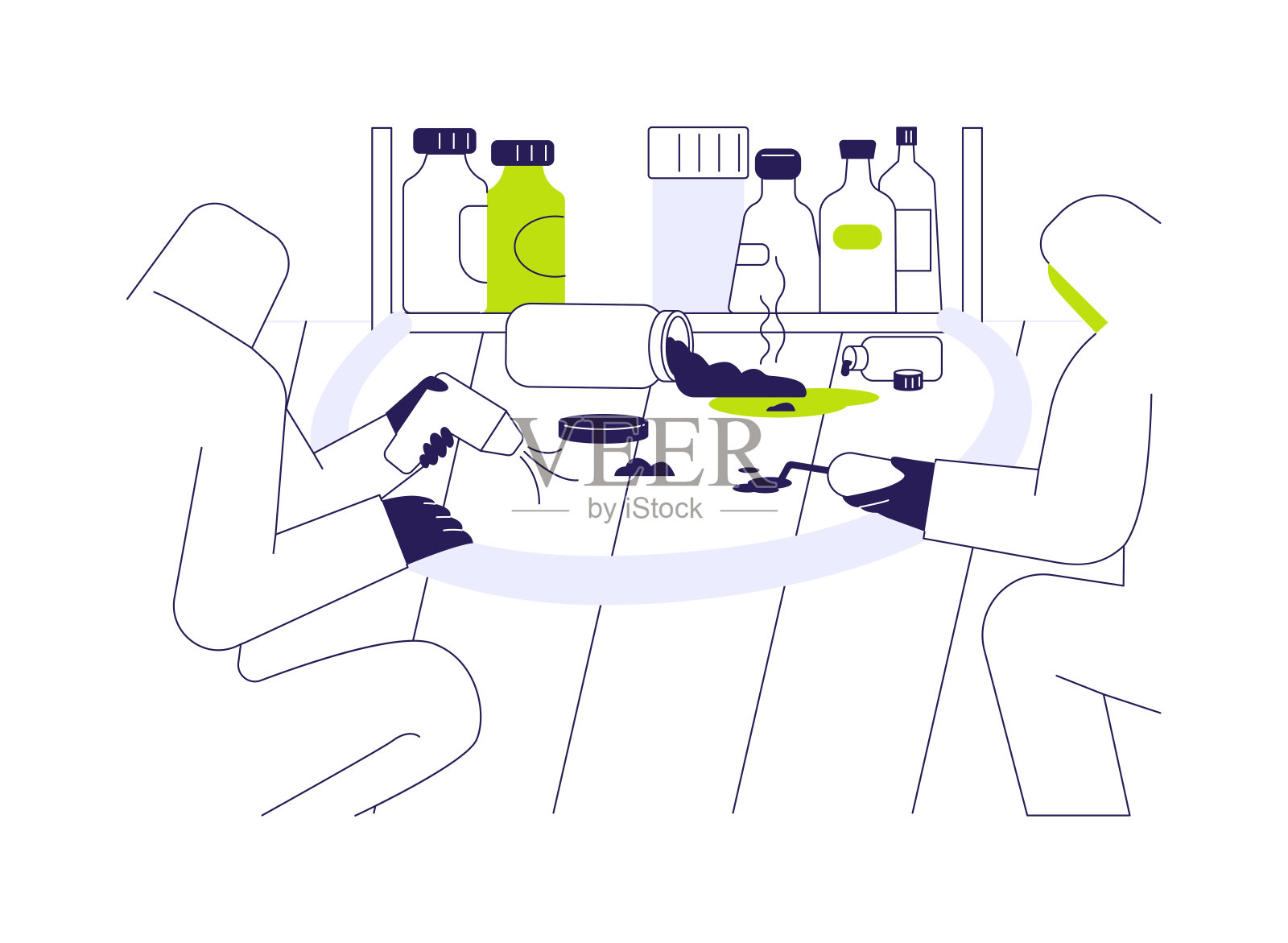 工作场所工业泄漏抽象概念矢量插图。插画图片素材