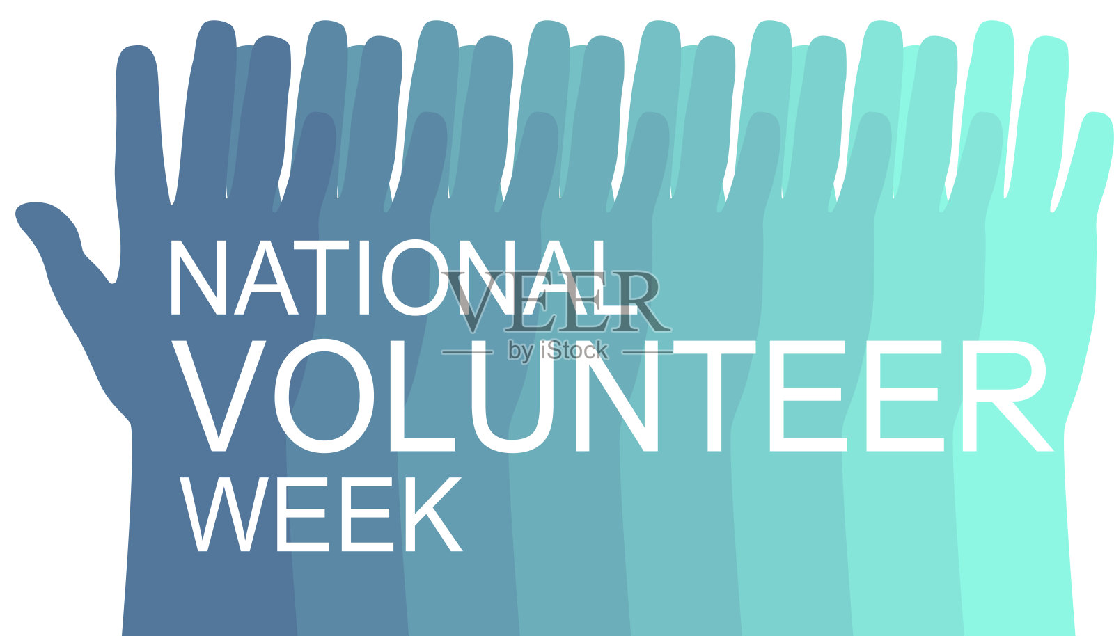 全国志愿者周问候横幅。IVD意识概念。插画图片素材