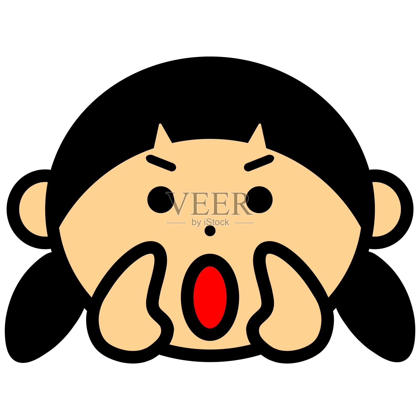 一个女孩的脸在呼唤