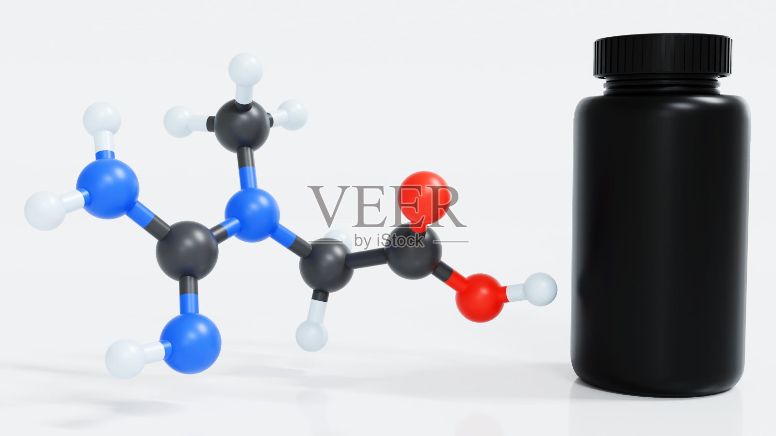 肌酸和肌酸分子包照片摄影图片