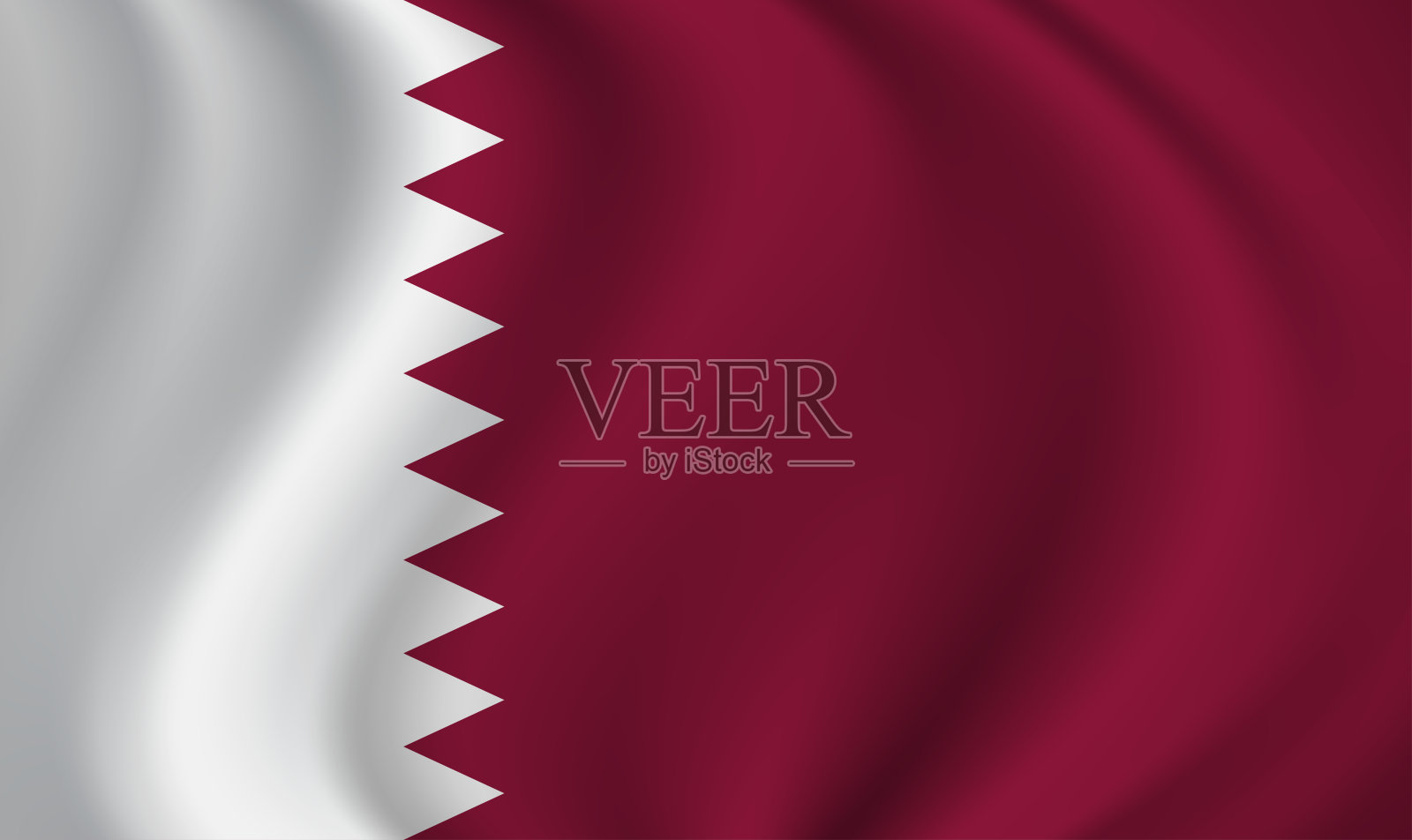 卡塔尔的国旗在风中飘扬。纹理可以用作背景。矢量图EPS10插画图片素材