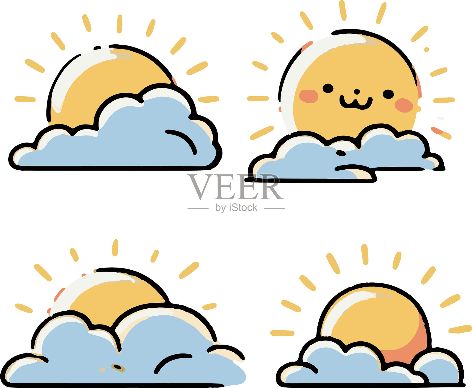 太阳涂鸦插图插画图片素材