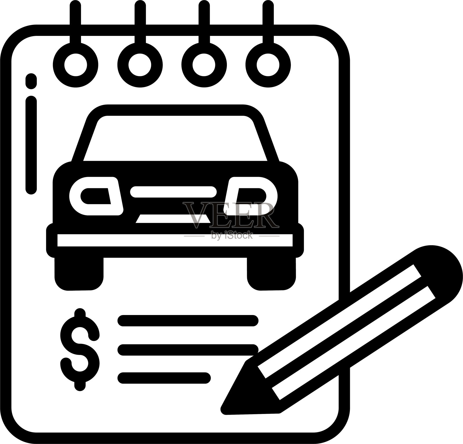 比尔字形和线矢量插图插画图片素材