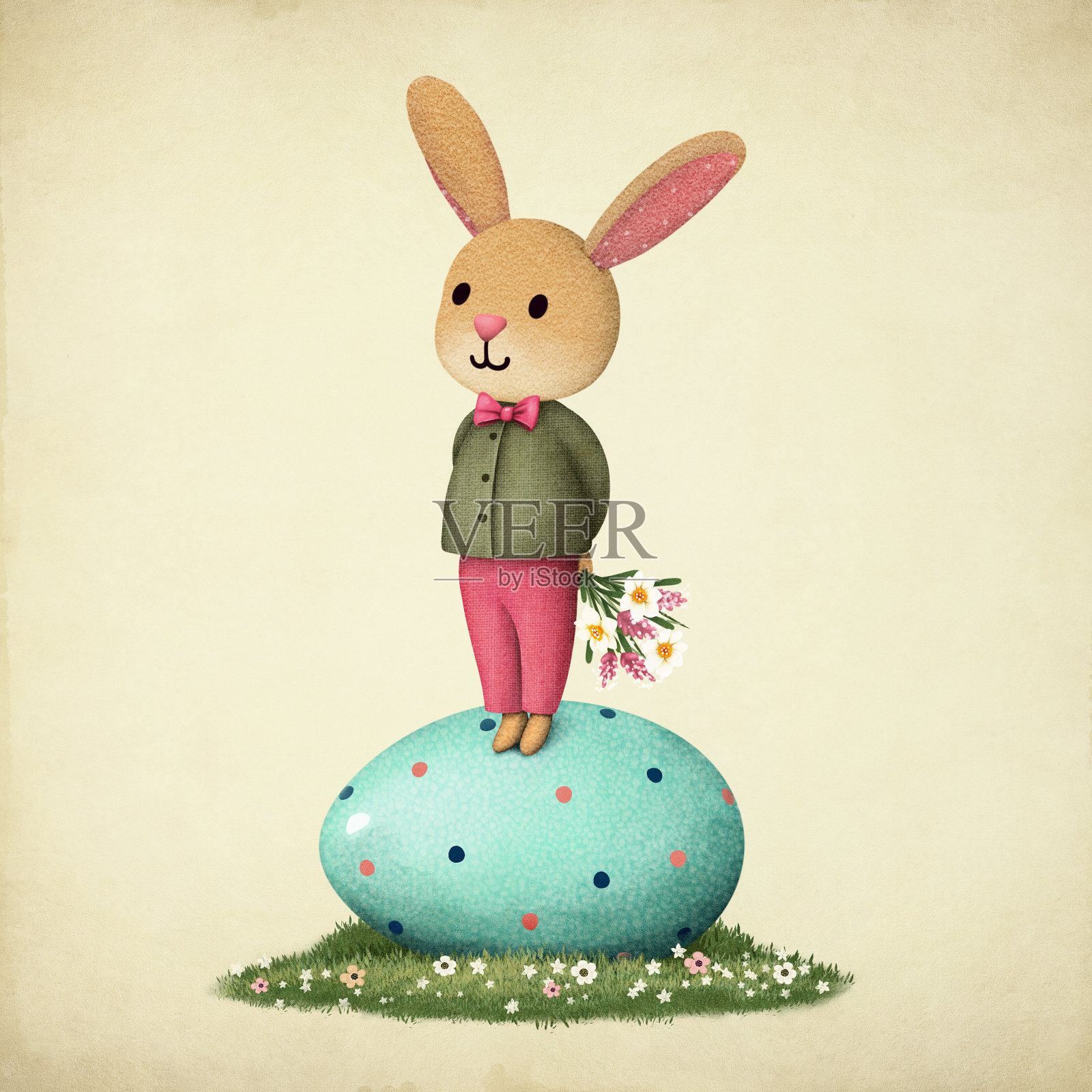 复活节卡片插画图片素材