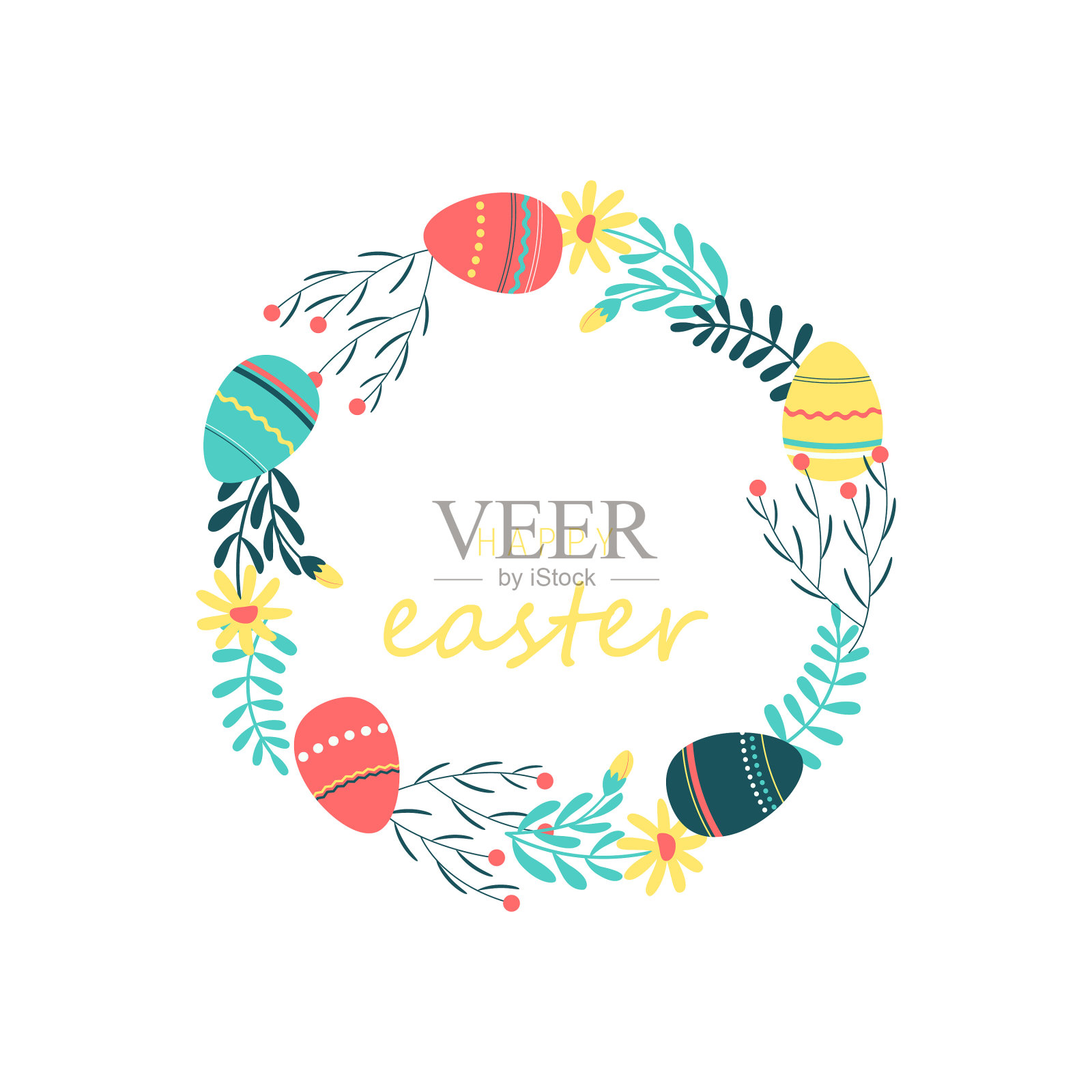 复活节彩蛋架插画图片素材