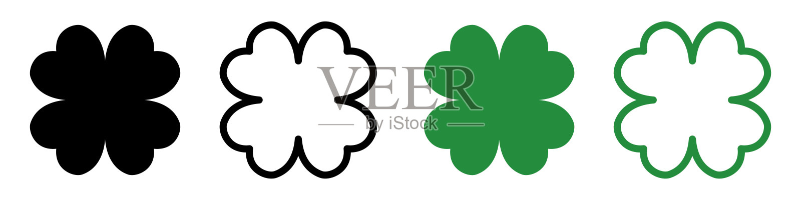 三叶草图标符号集基本设计简单插画图片素材