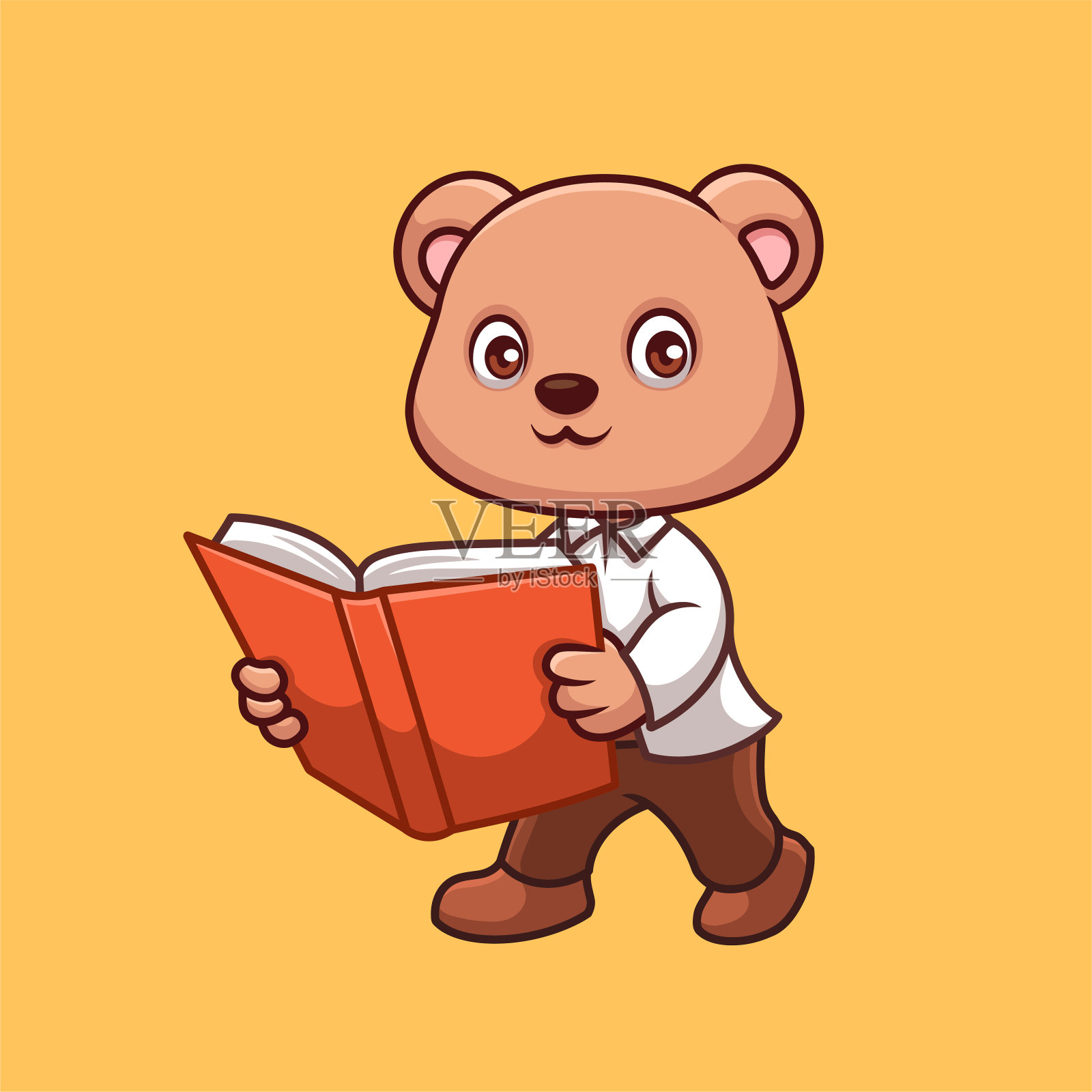 熊老师可爱卡通人物插画插画图片素材