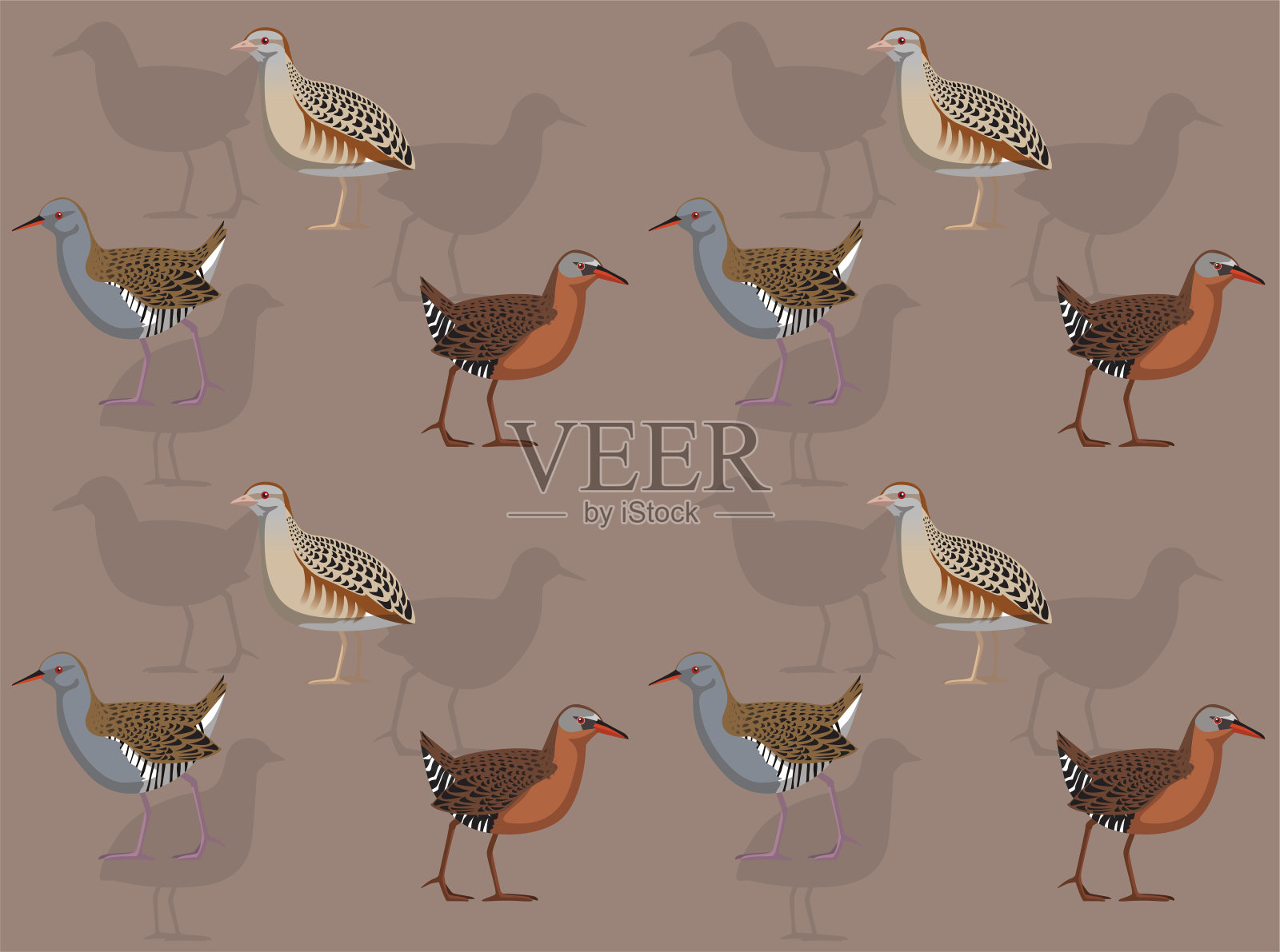 鸟轨秧秧可爱无缝壁纸背景插画图片素材