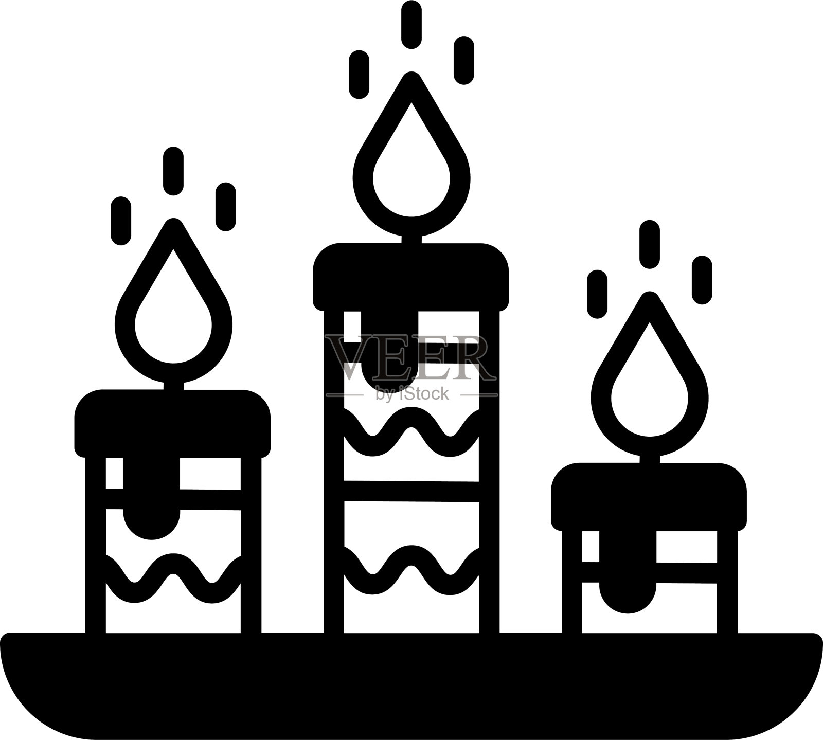 蜡烛字形和线矢量插图插画图片素材