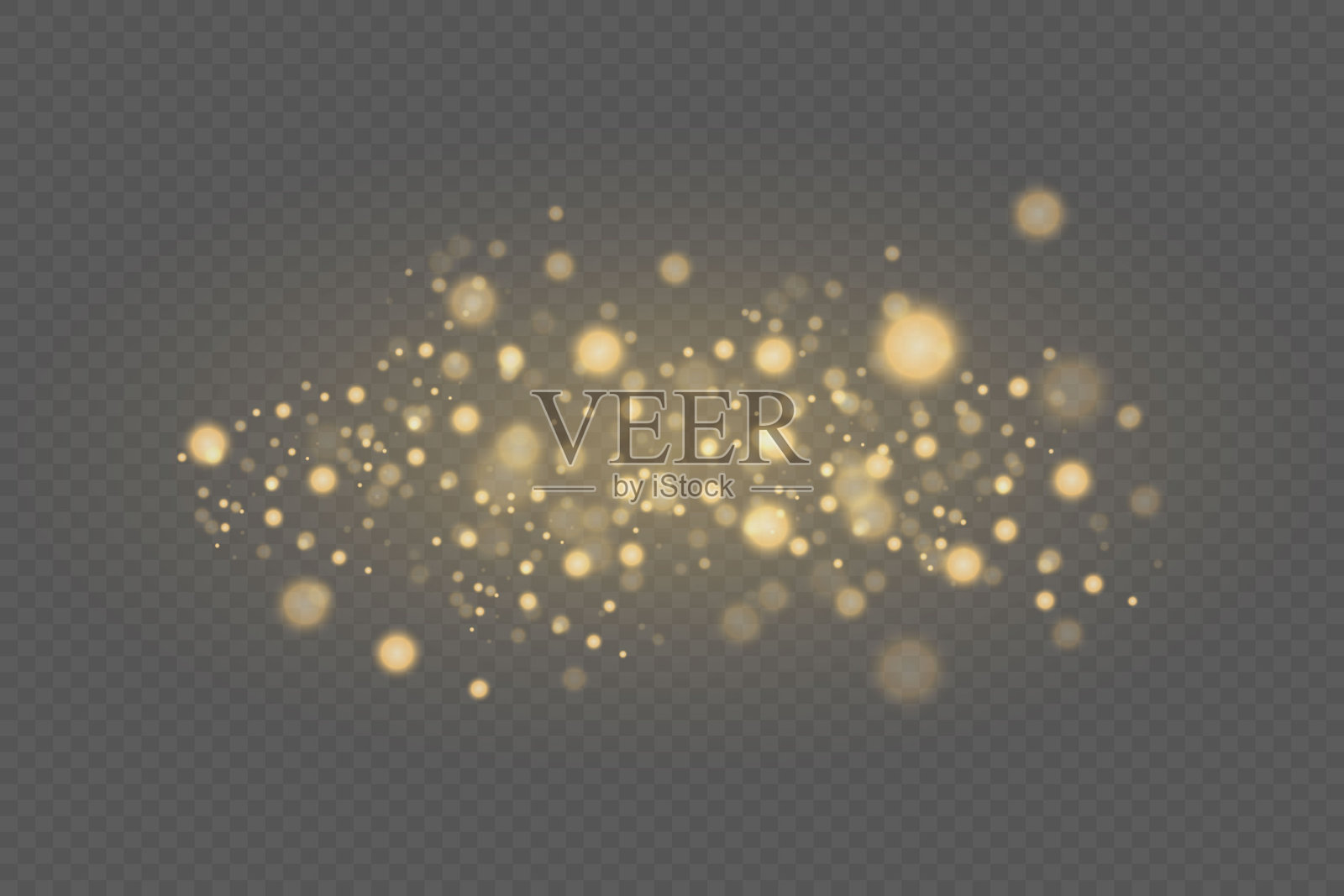 圣诞发光的背景与闪闪发光的灰尘和光，金色的背景。插画图片素材