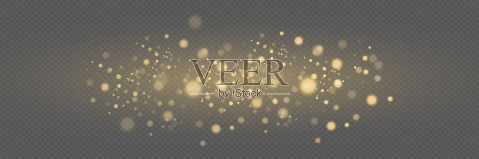 圣诞发光的背景与闪闪发光的灰尘和光，金色的背景。插画图片素材