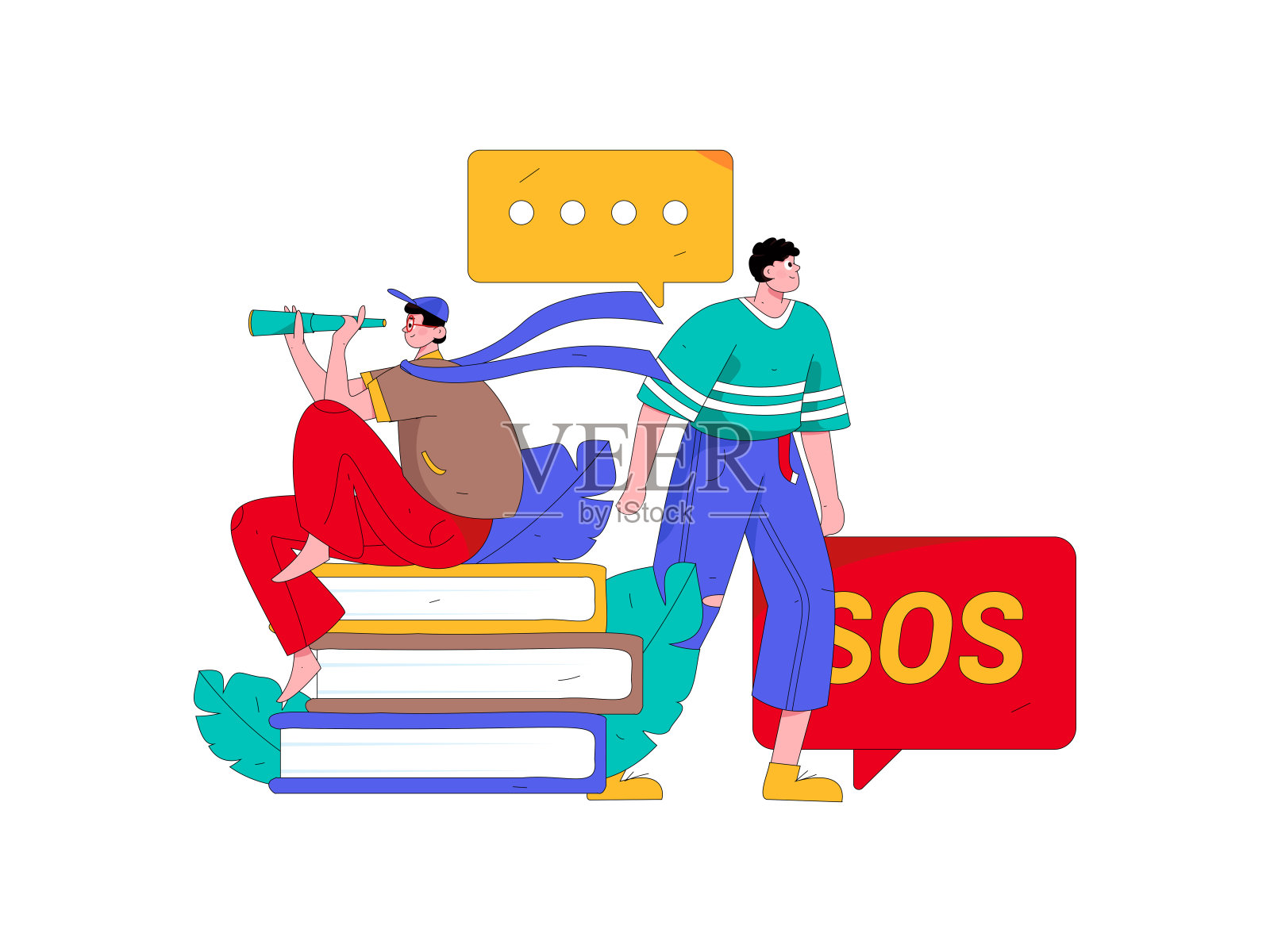 与顾问沟通平面矢量字符概念操作手绘插画插画图片素材