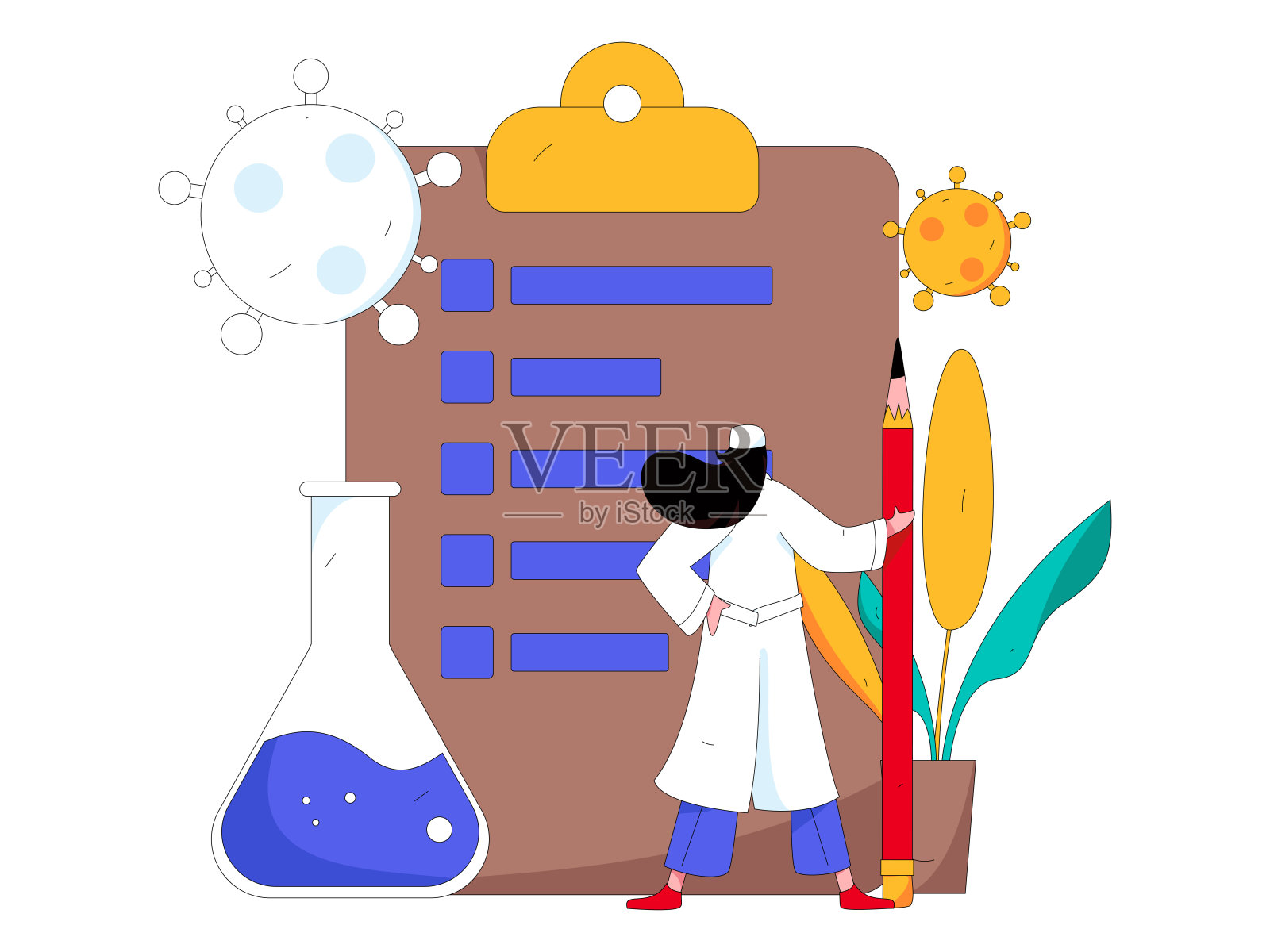 医学人物抗击疫情的平面矢量概念操作手绘插图插画图片素材