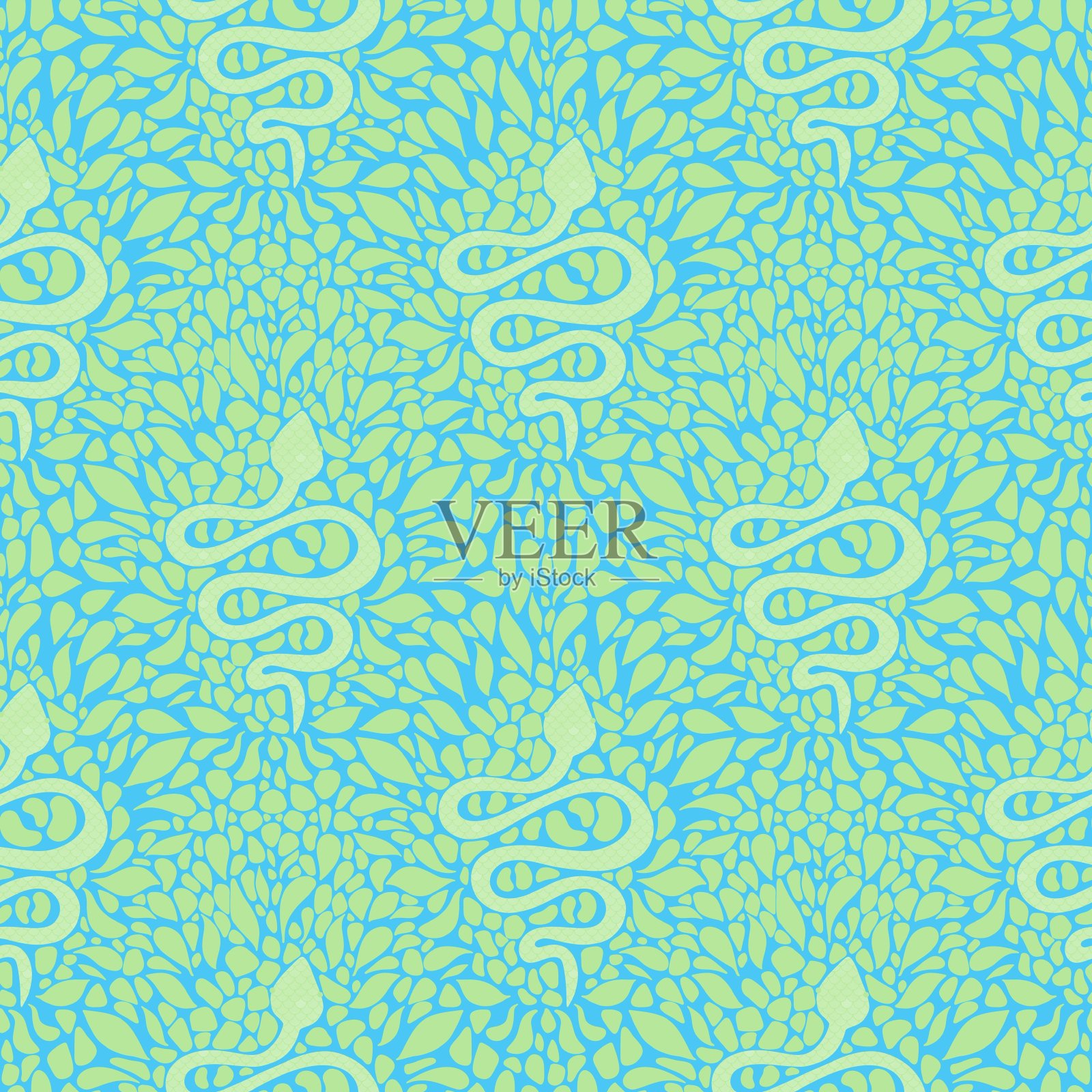 圣诞动物无缝蛇图案包装纸和织物插画图片素材