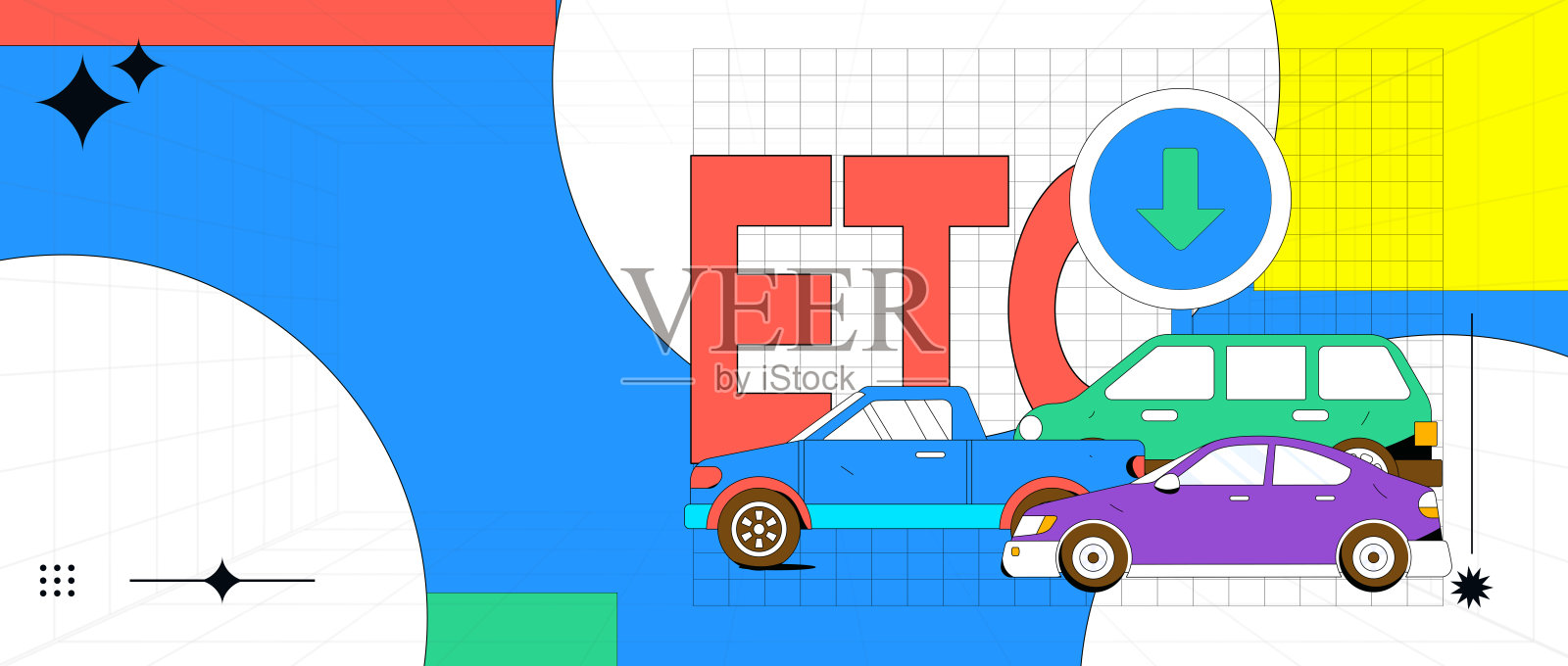 处理ETC免费，并获得丰富的礼物，矢量平面概念插图的人物和场景插画图片素材