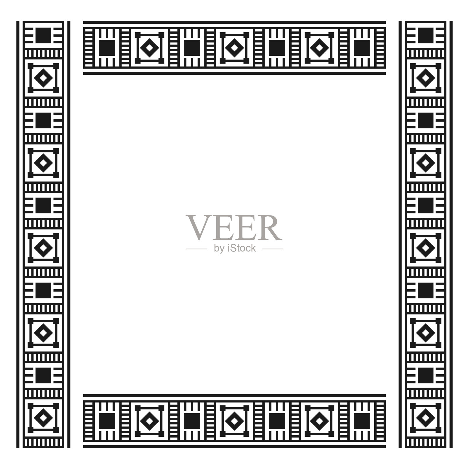 津巴布韦图案框架矢量设计插画图片素材