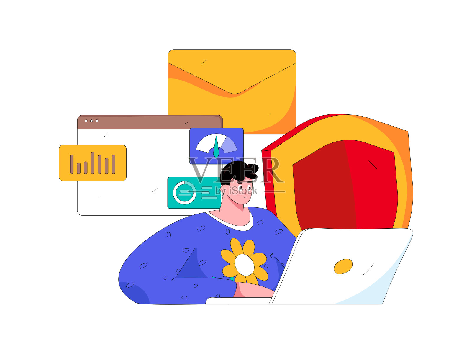 业务网络安全特性平面矢量概念操作手绘插图插画图片素材