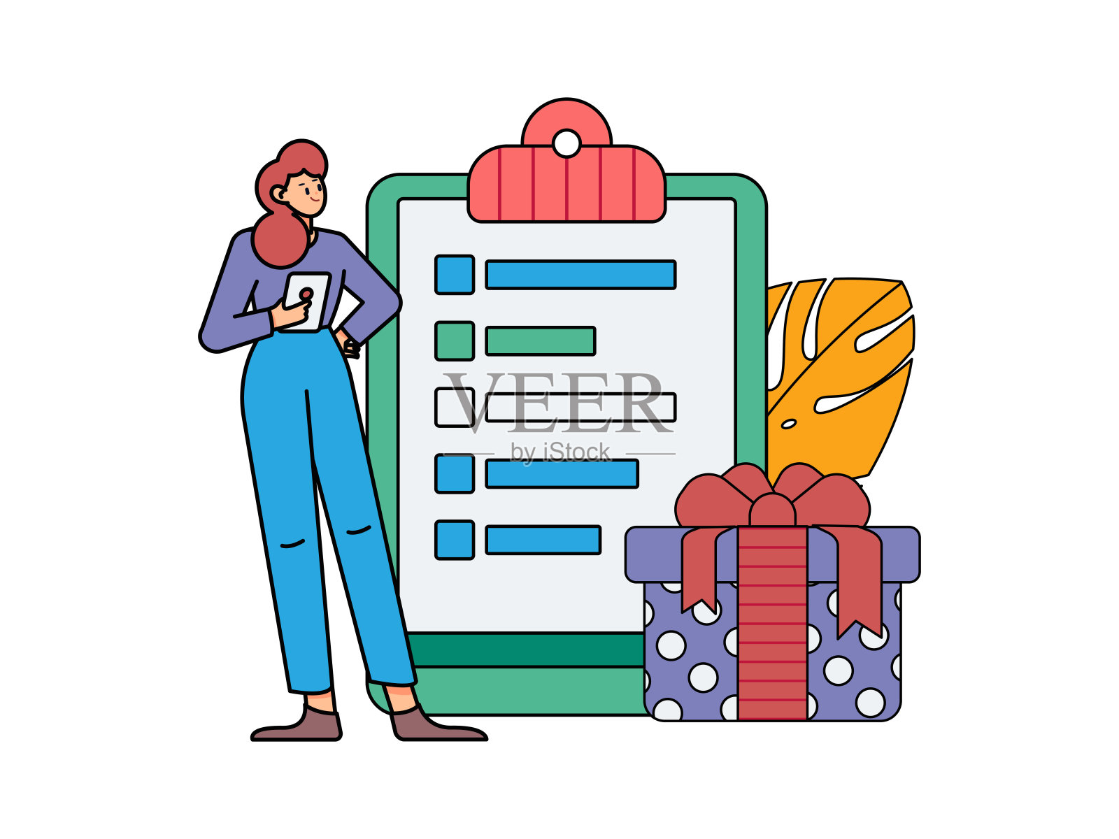 邀请朋友进行问卷平面矢量概念操作手绘插画插画图片素材