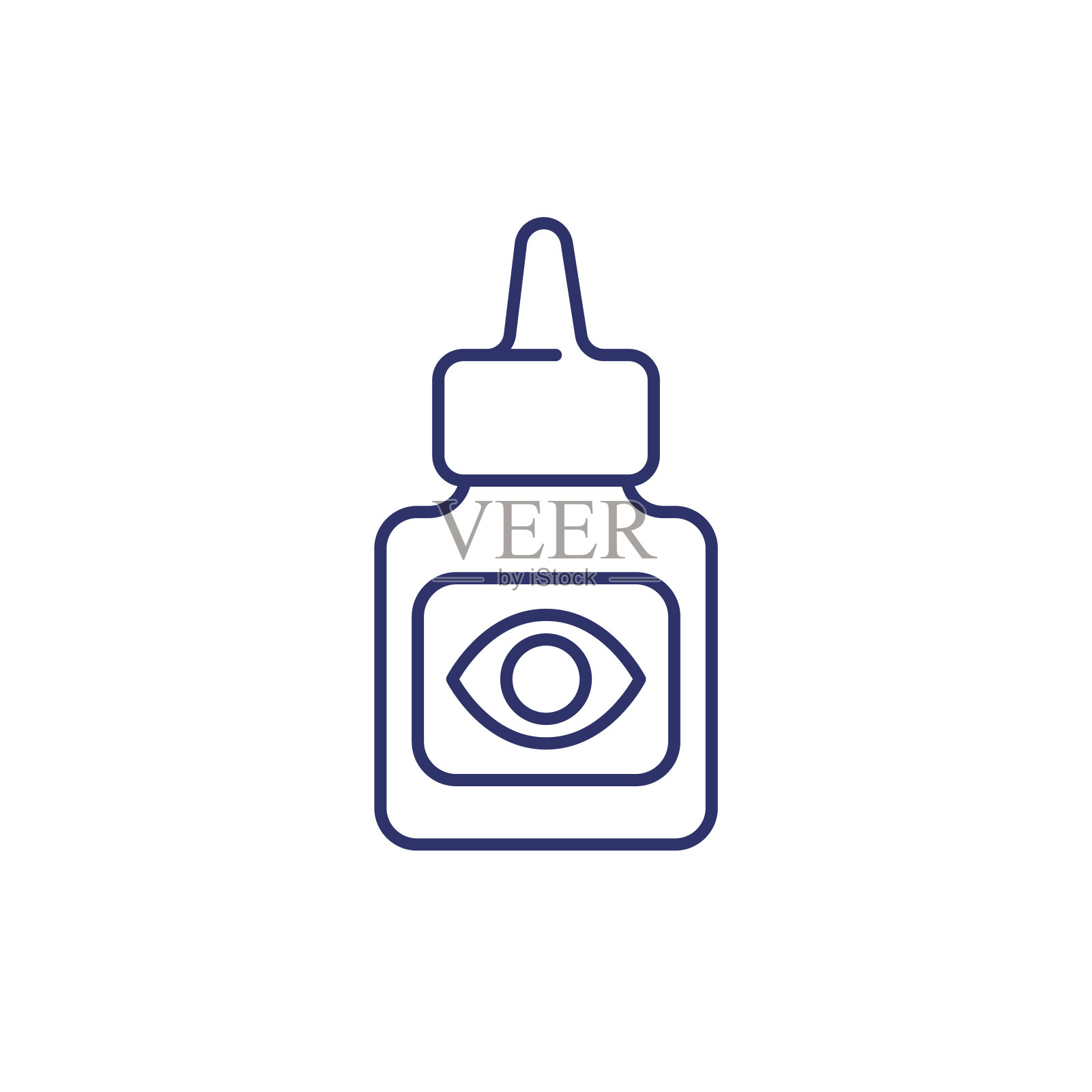 滴眼液线图标与滴管插画图片素材