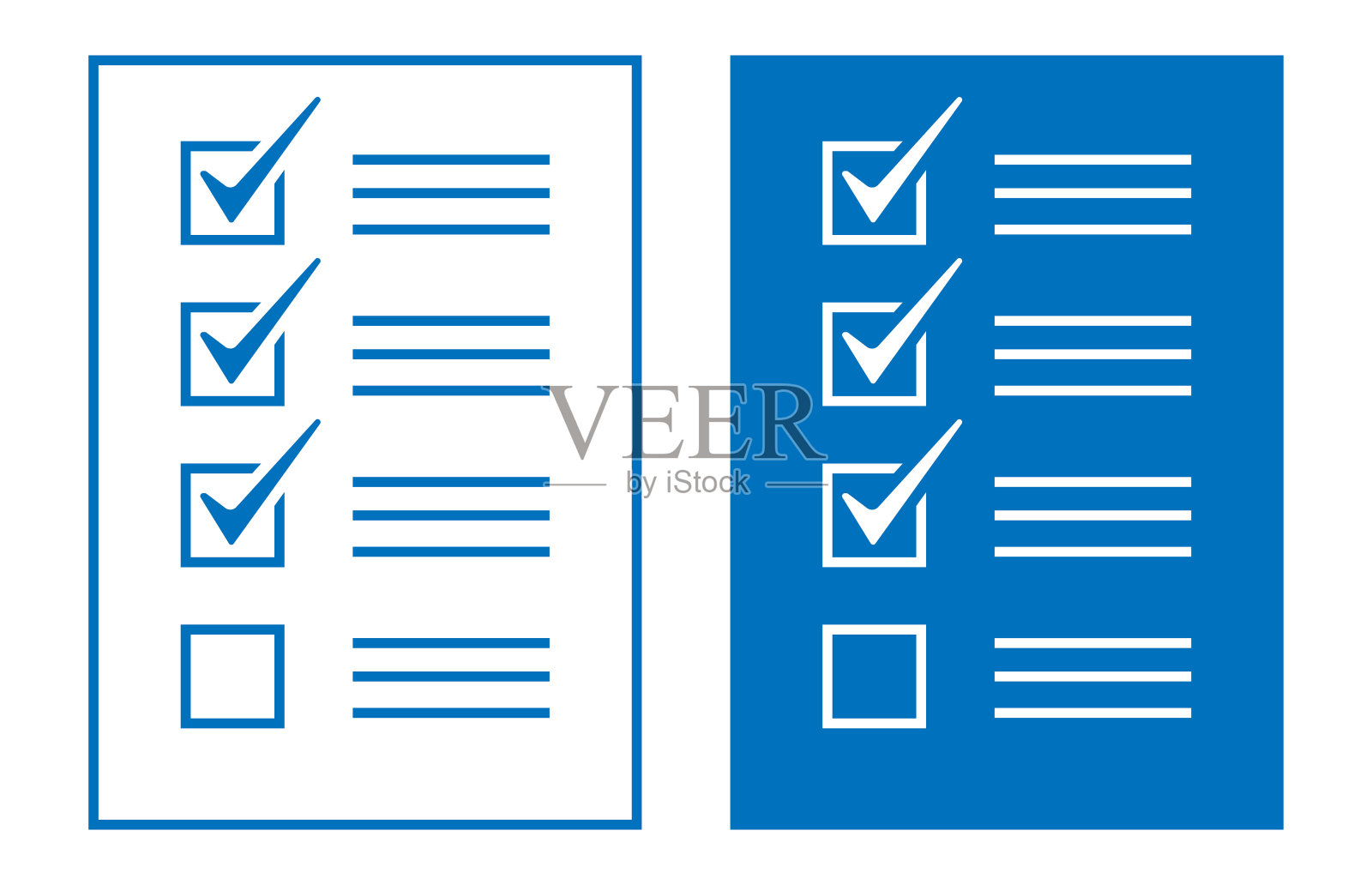 调查表上的蓝色图标插画图片素材