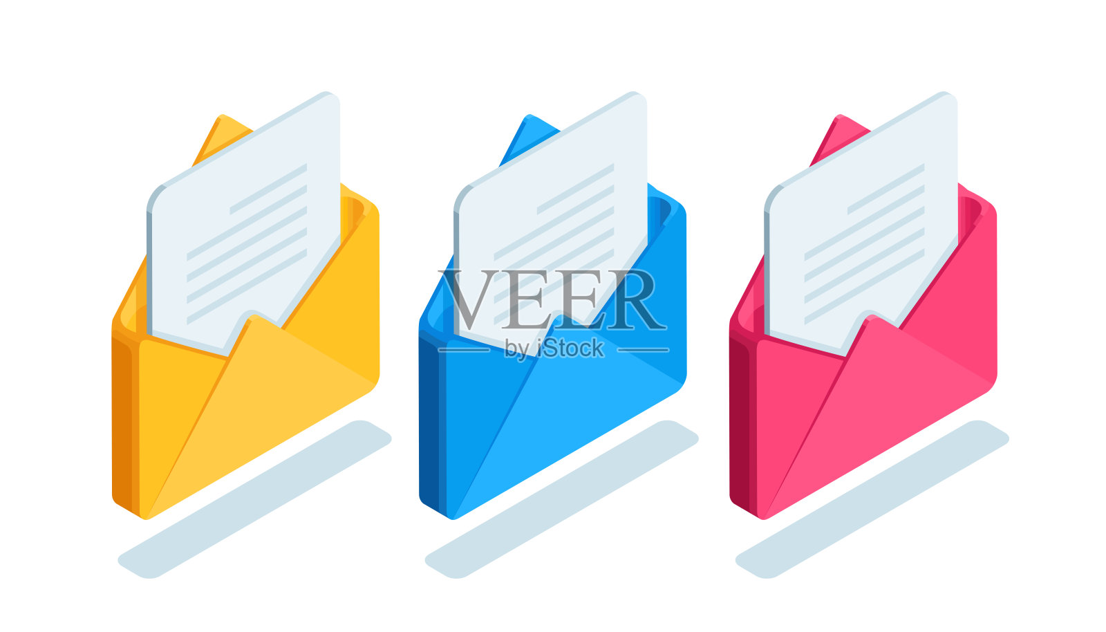 打开信封图标插画图片素材