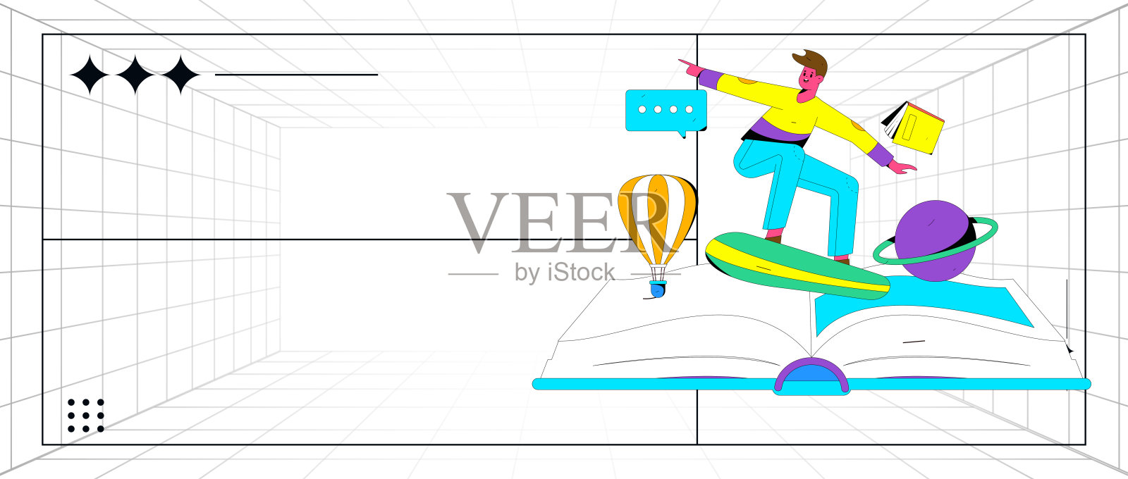 文字阅读静静地矢量概念操作手绘插图插画图片素材