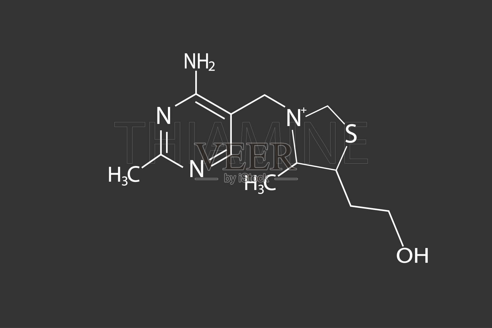 硫胺素分子骨架化学式插画图片素材