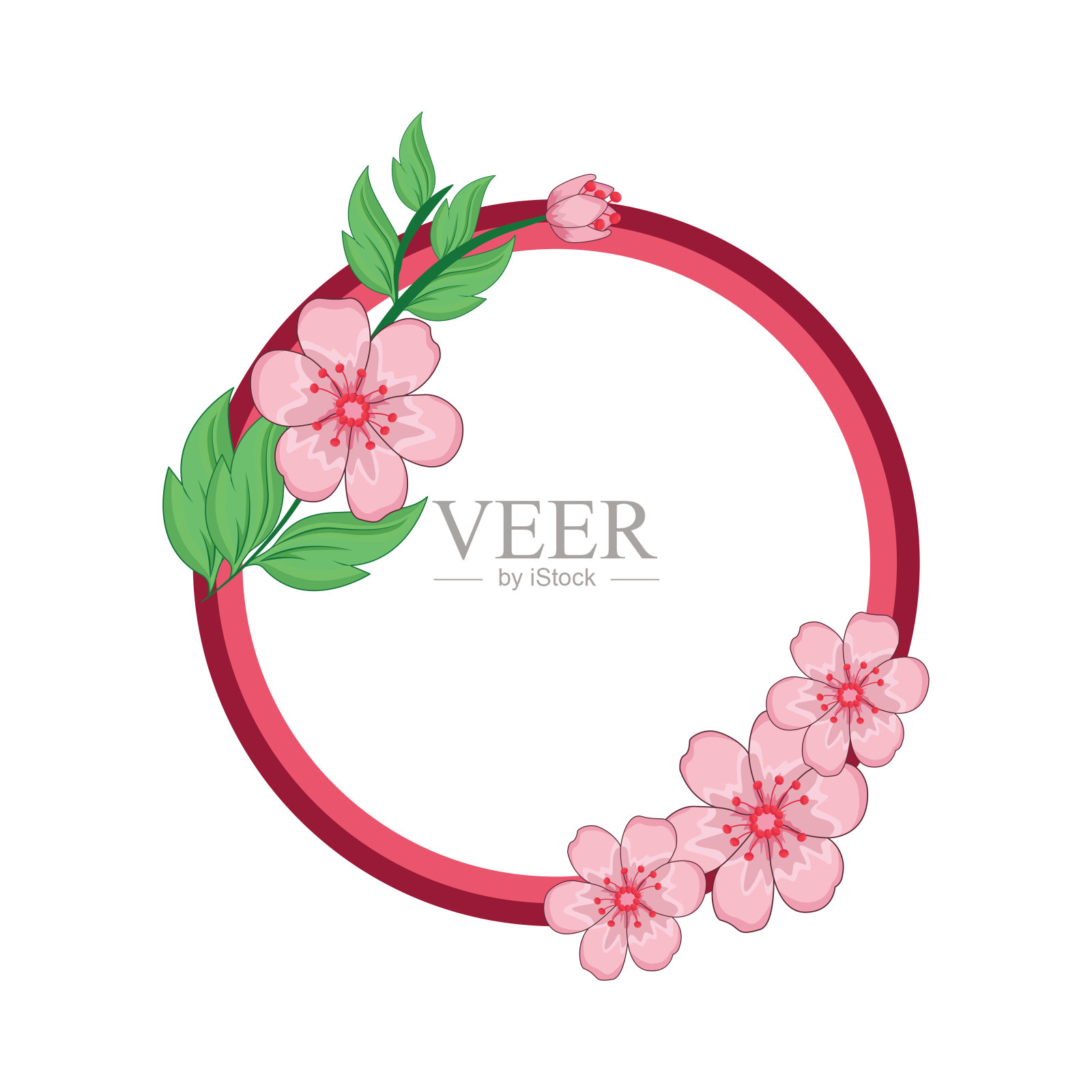 樱花花架插画图片素材