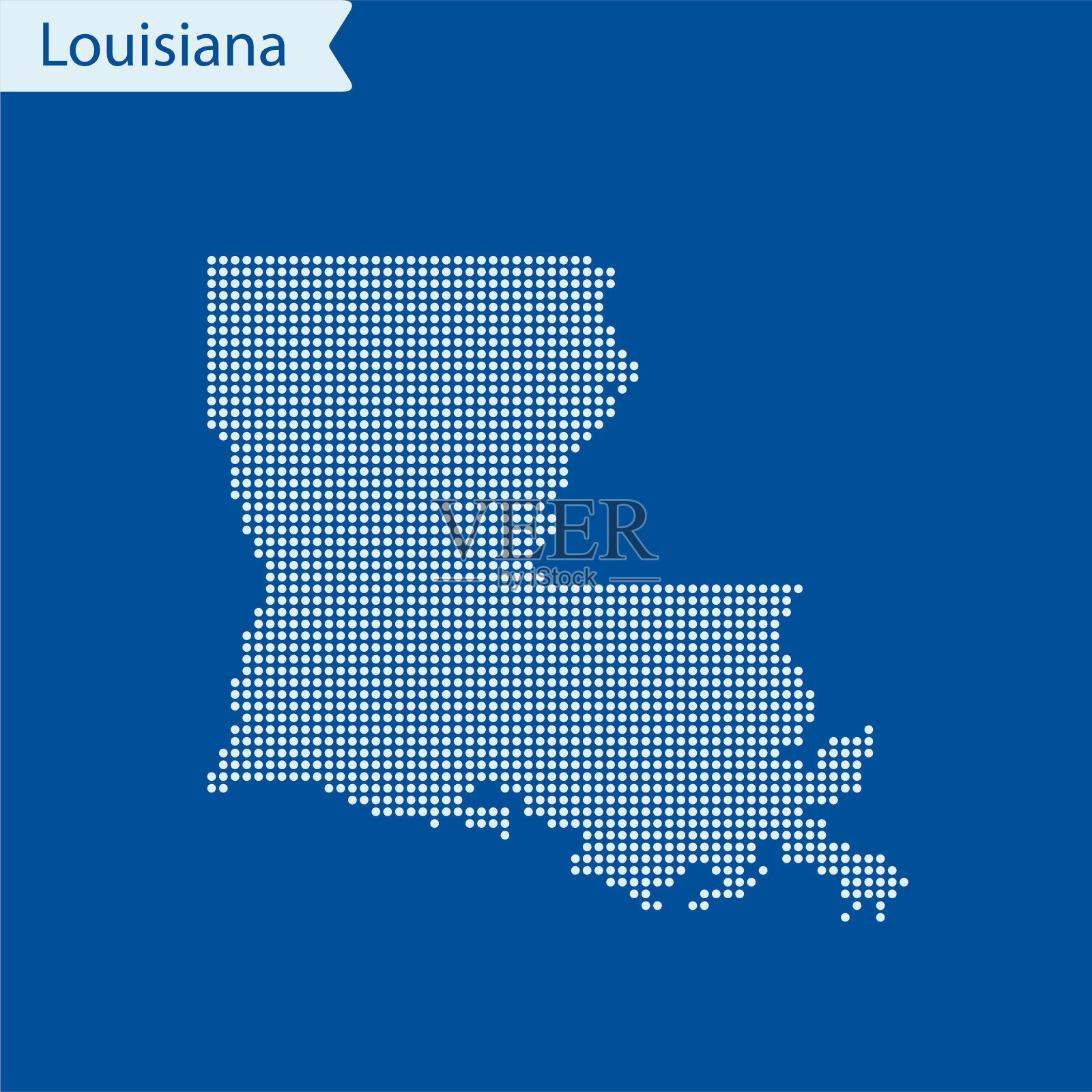 路易斯安那州地图插画图片素材