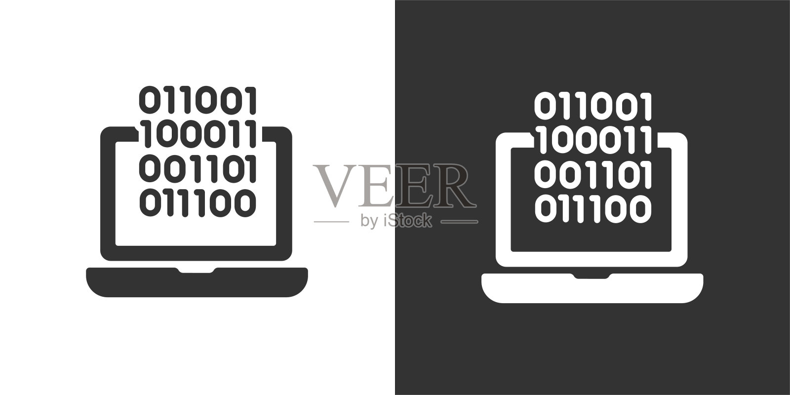 二进制代码图标。固体图标，可以应用在任何地方，简单，像素完美和现代风格插画图片素材