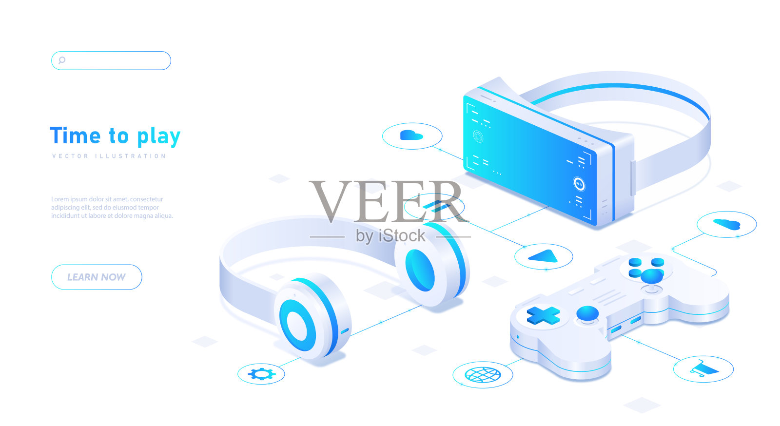 时间来玩白色海报矢量插画图片素材