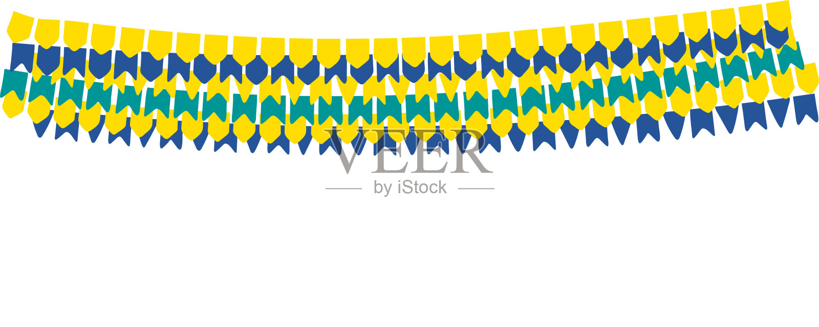 旗帜，狩猎，节日装饰，花环，孤立。手绘矢量插图。巴西节日Festa Junina庆典，节日，派对，狂欢节，生日，周年纪念，设计元素插画图片素材