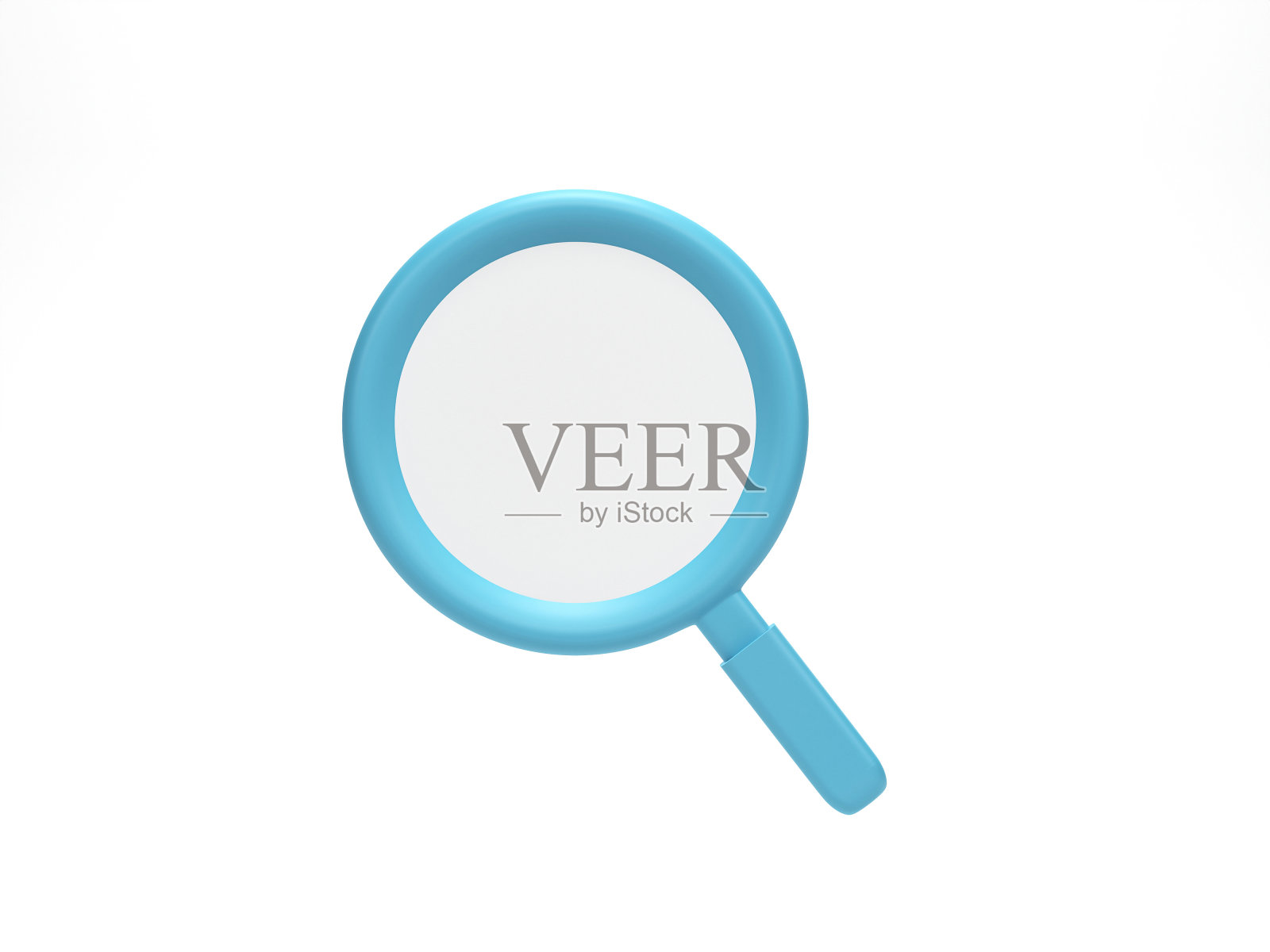 3D渲染，3D插图。放大镜查找和光学搜索图标在白色背景。卡通极简风格。照片摄影图片