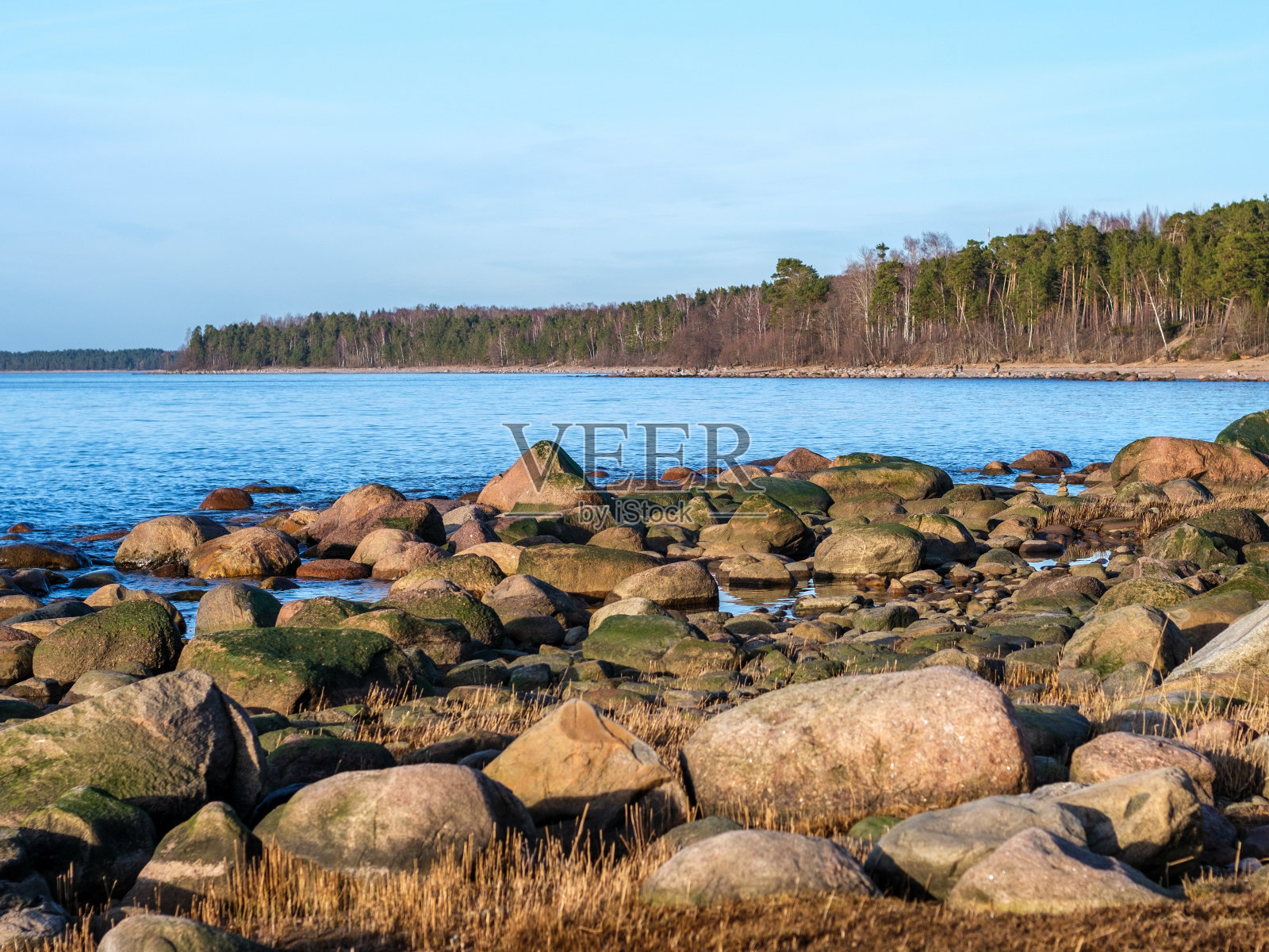 日落宁静:Veczemju Klintis的宁静时刻照片摄影图片