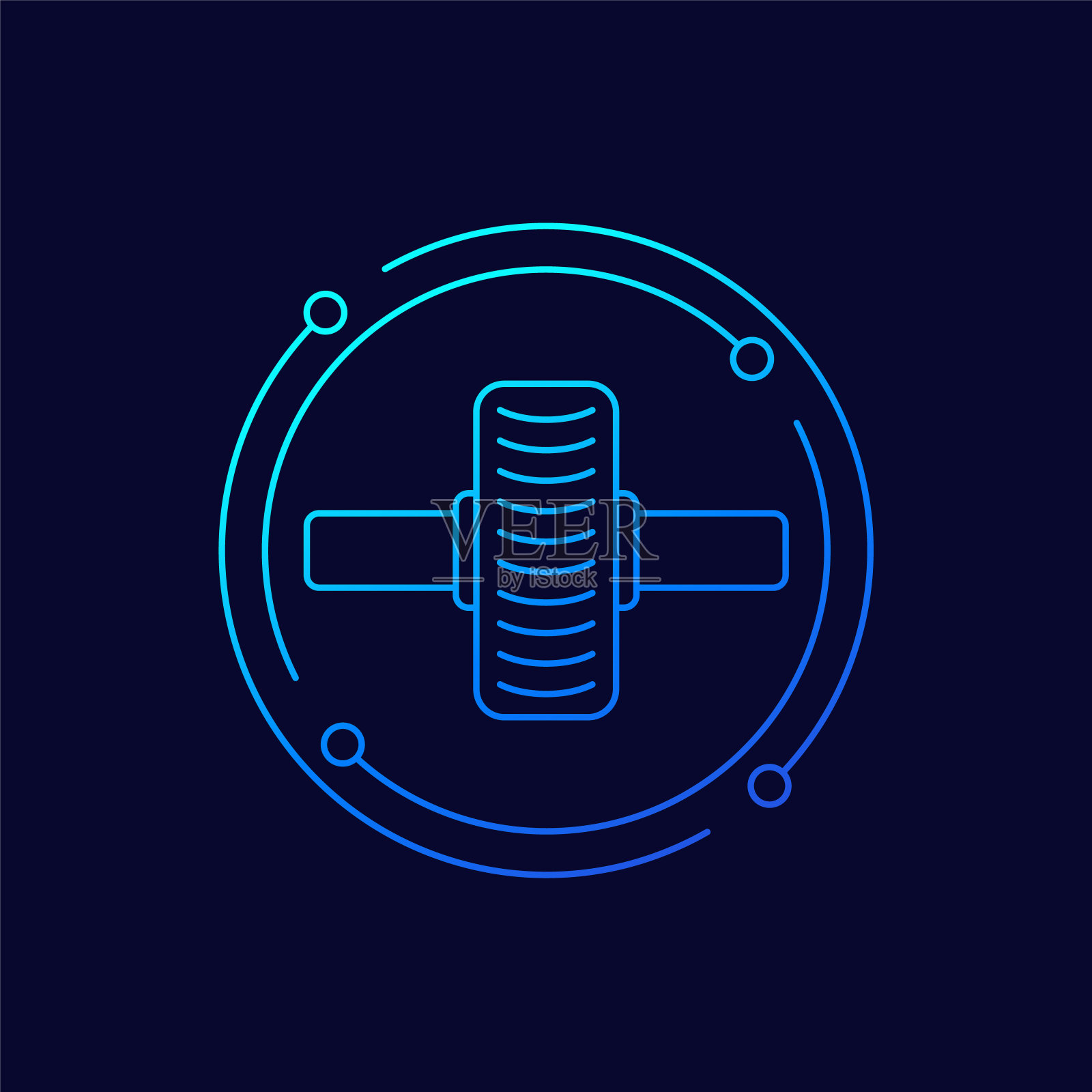 体操滚筒图标，线性设计插画图片素材