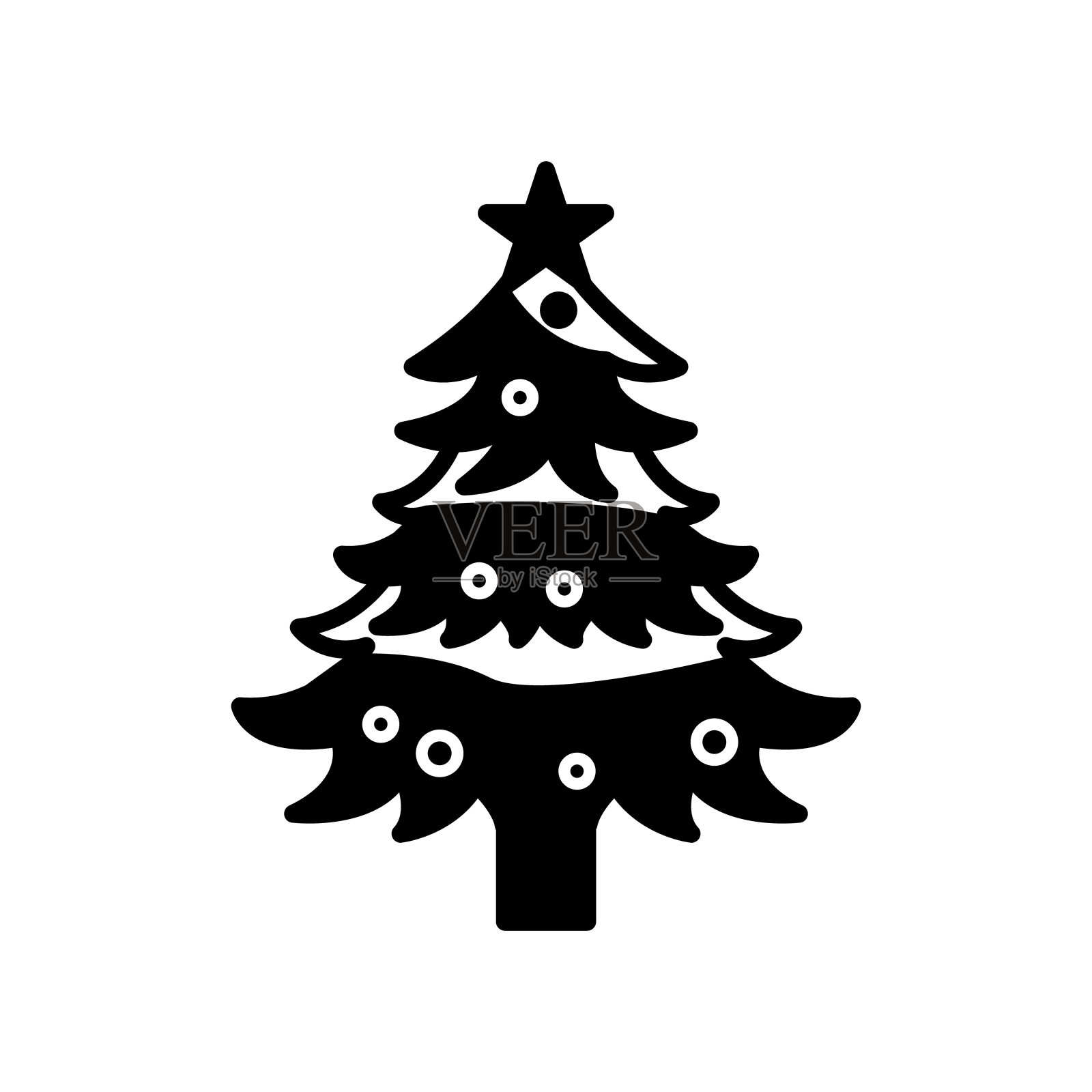 圣诞树图标在矢量。标识插画图片素材