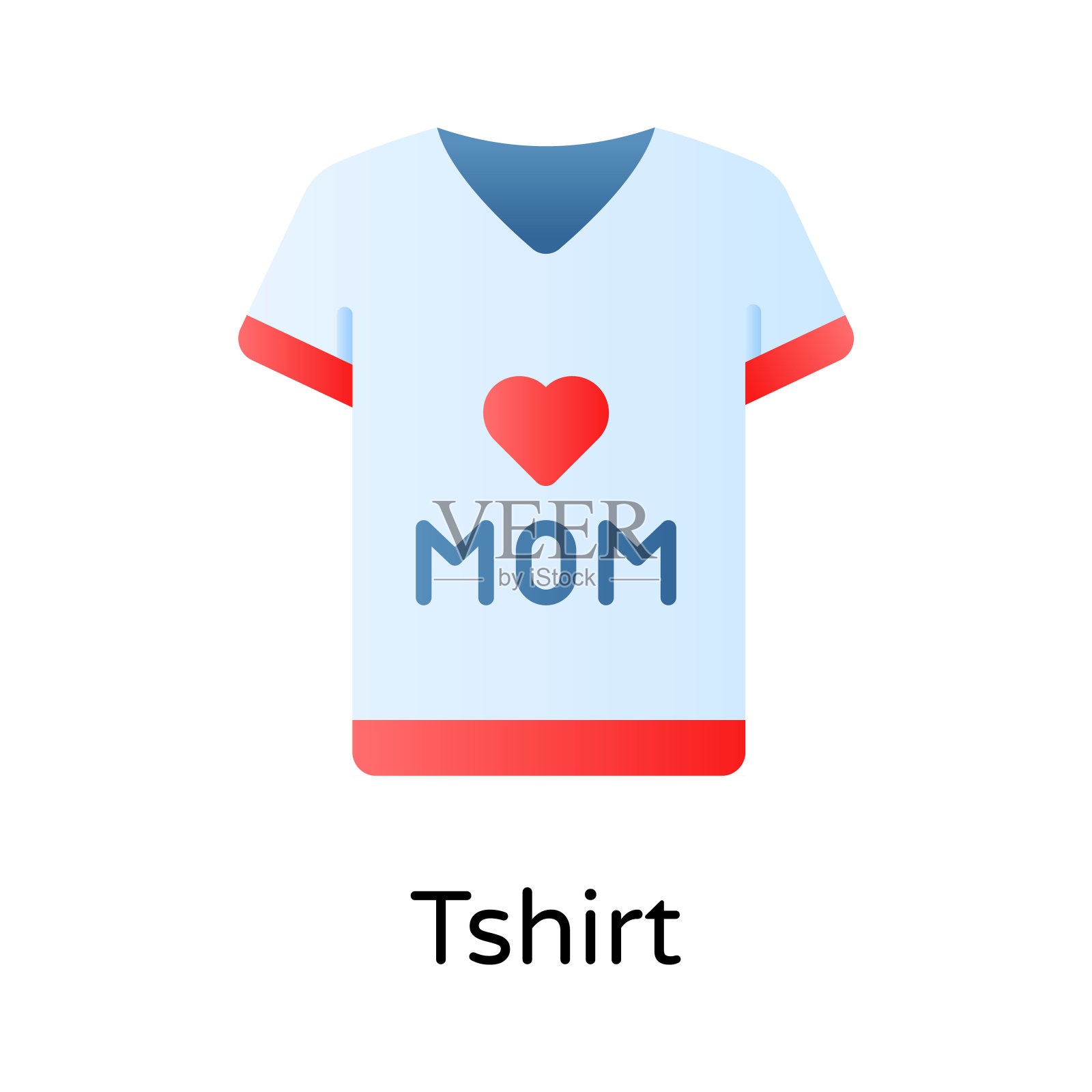 一件母亲节特别t恤矢量设计，爱妈妈t恤。插画图片素材