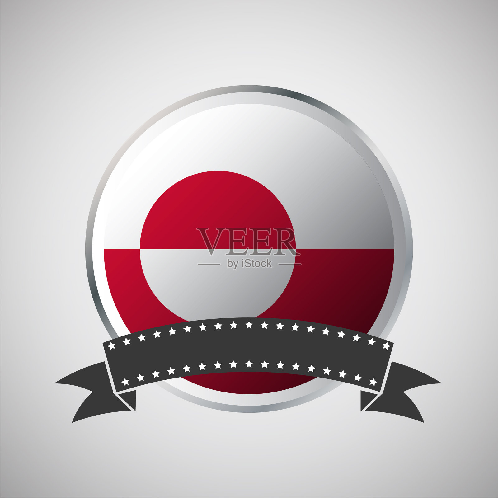 矢量格陵兰圆旗横幅矢量插图插画图片素材