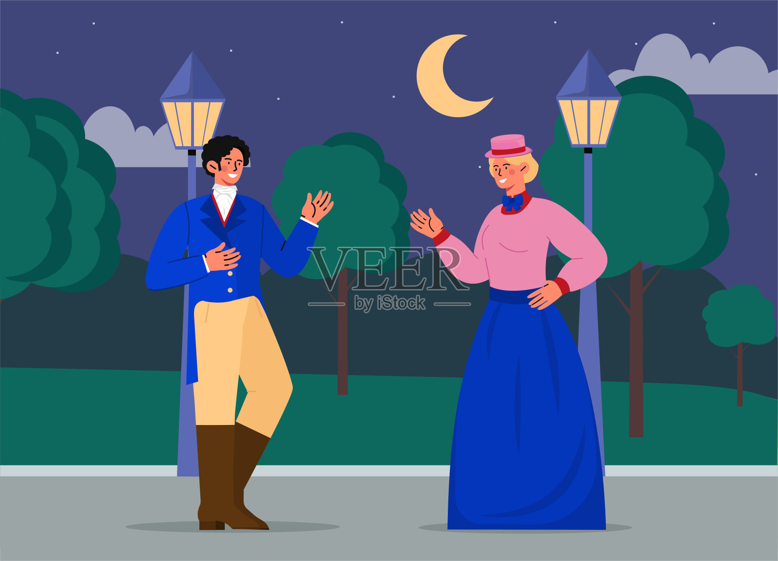 维多利亚日期矢量概念插画图片素材