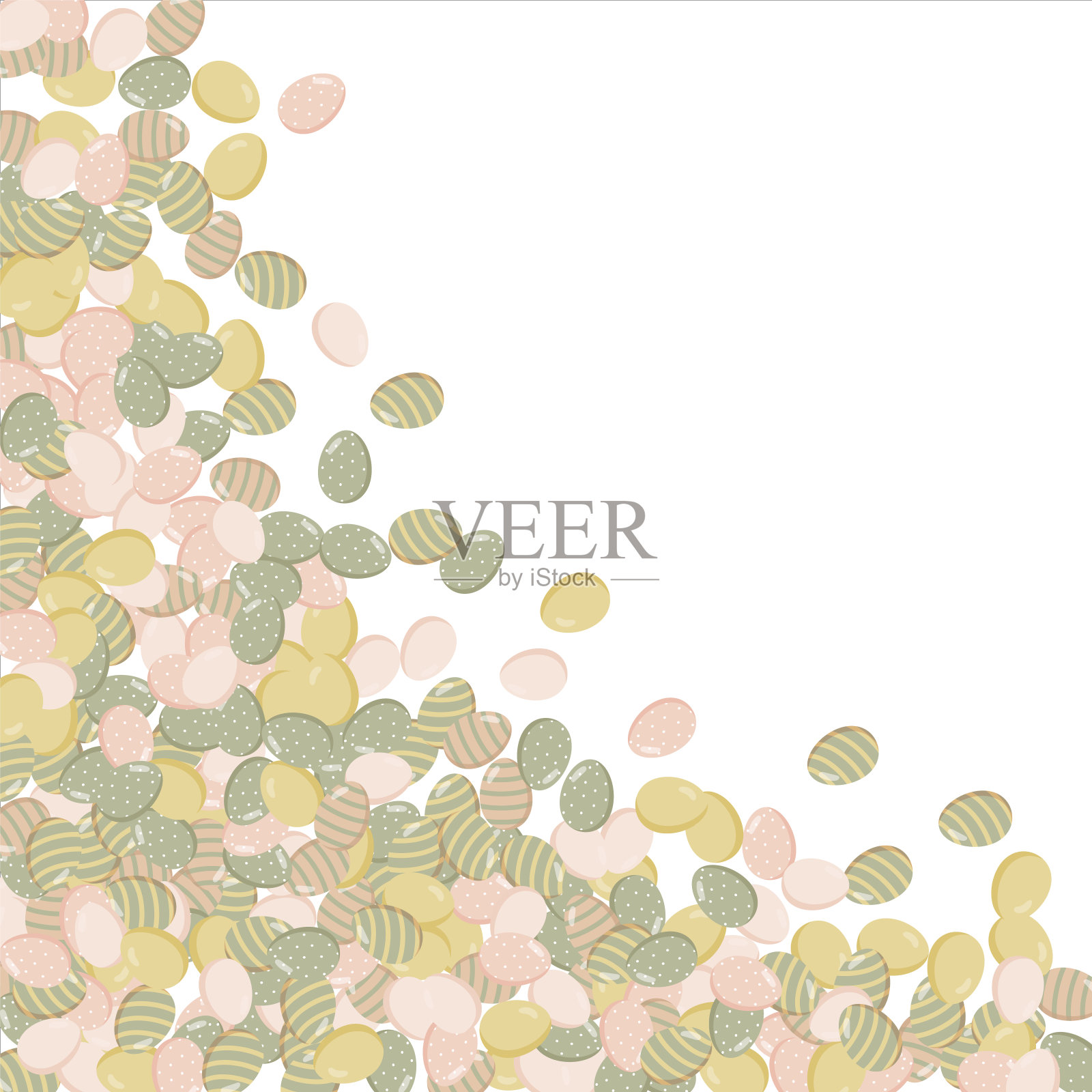 复活节旗帜快乐。蛋，花和树枝的图案。为卡片，横幅，海报，传单，和网页。春节。矢量图插画图片素材