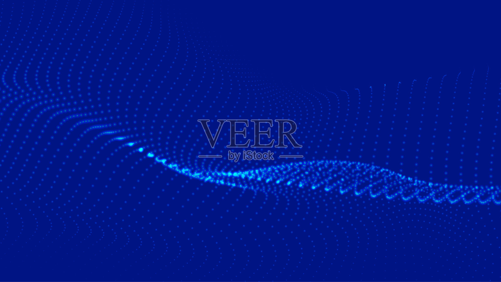 抽象的数字粒子波。未来的点波。技术背景矢量。3 d插画图片素材