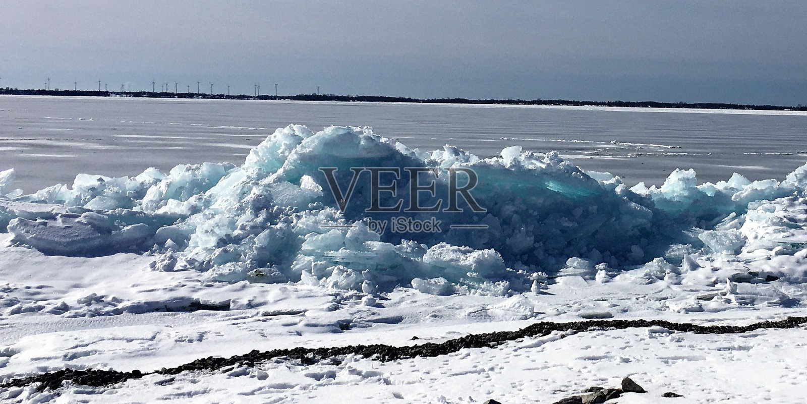 蓝色冰岸照片摄影图片