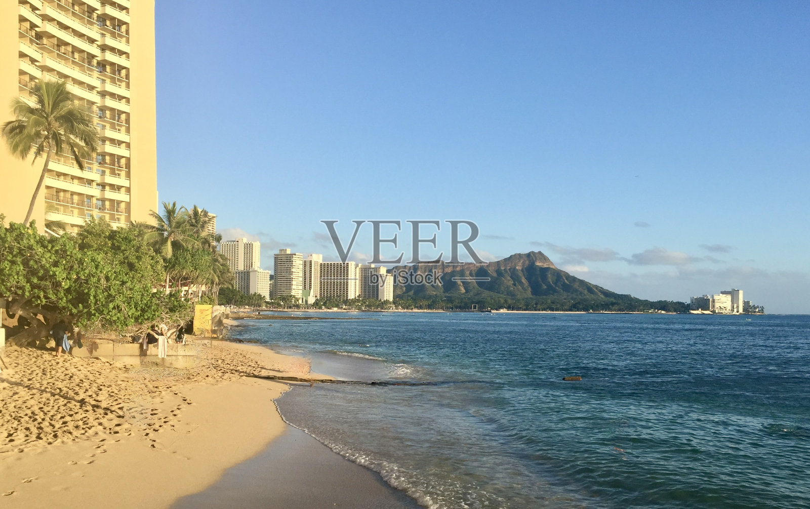 威基基和钻石头照片摄影图片