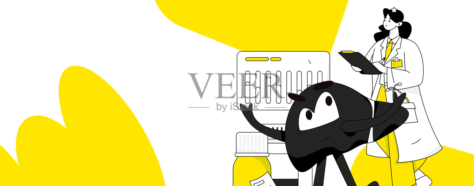 全国护肝日医学人物平面矢量概念操作手绘插画插画图片素材