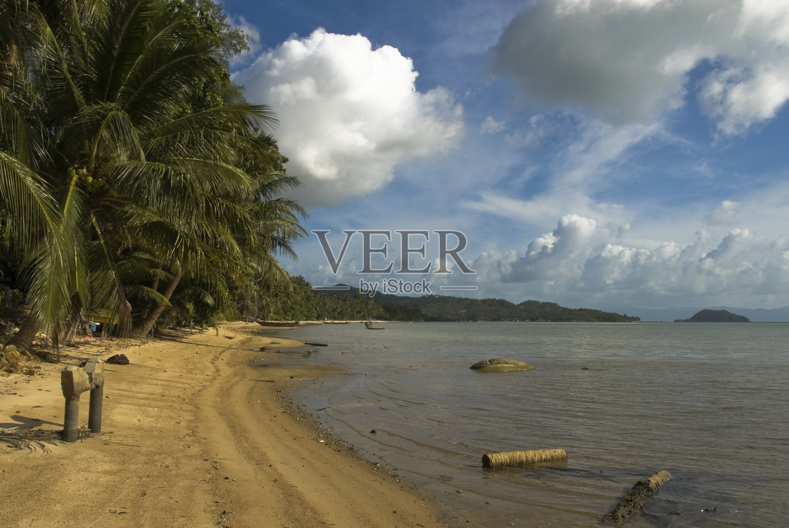 泰国湾帕岸岛的海滩。照片摄影图片