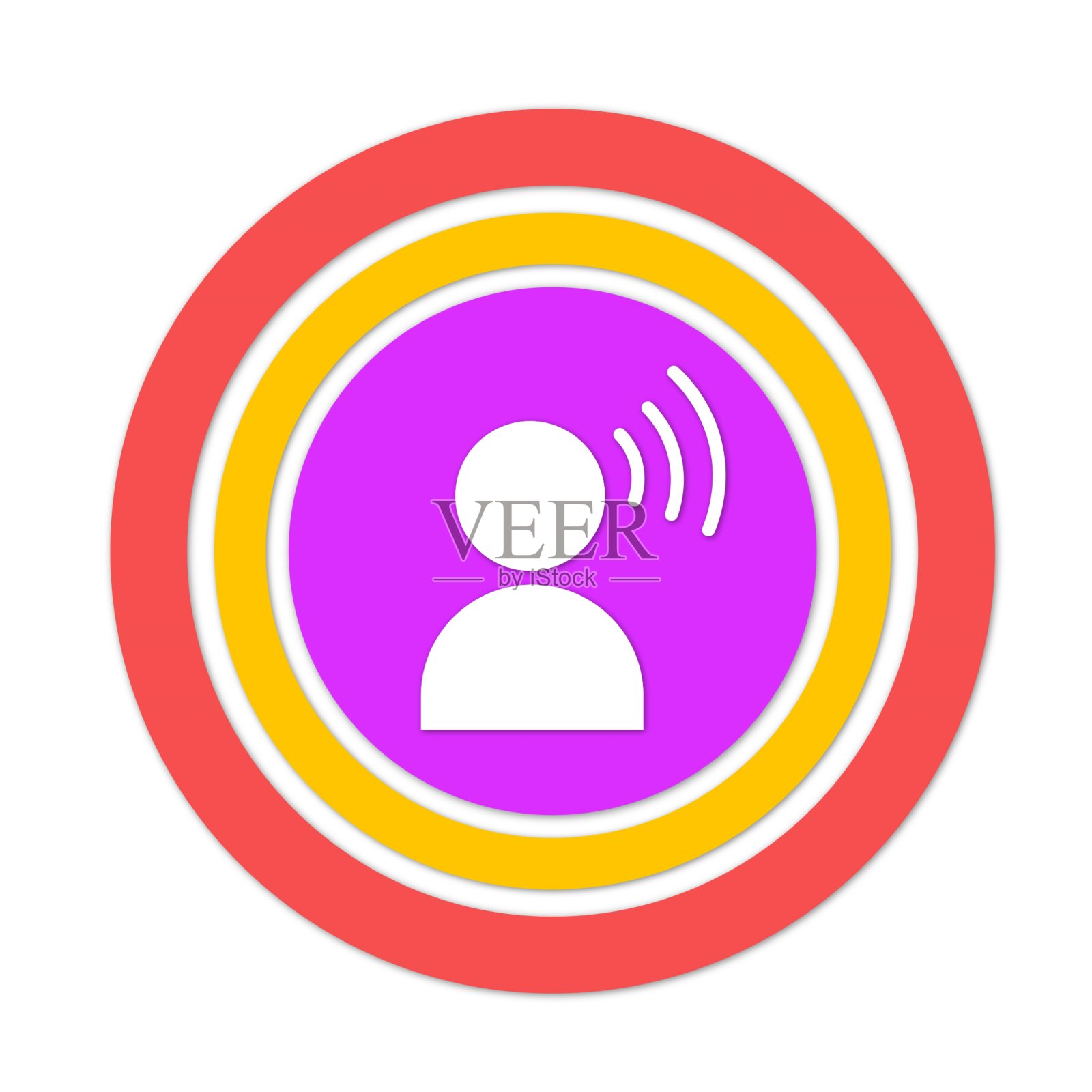 白色背景上的联系人图标。插画图片素材